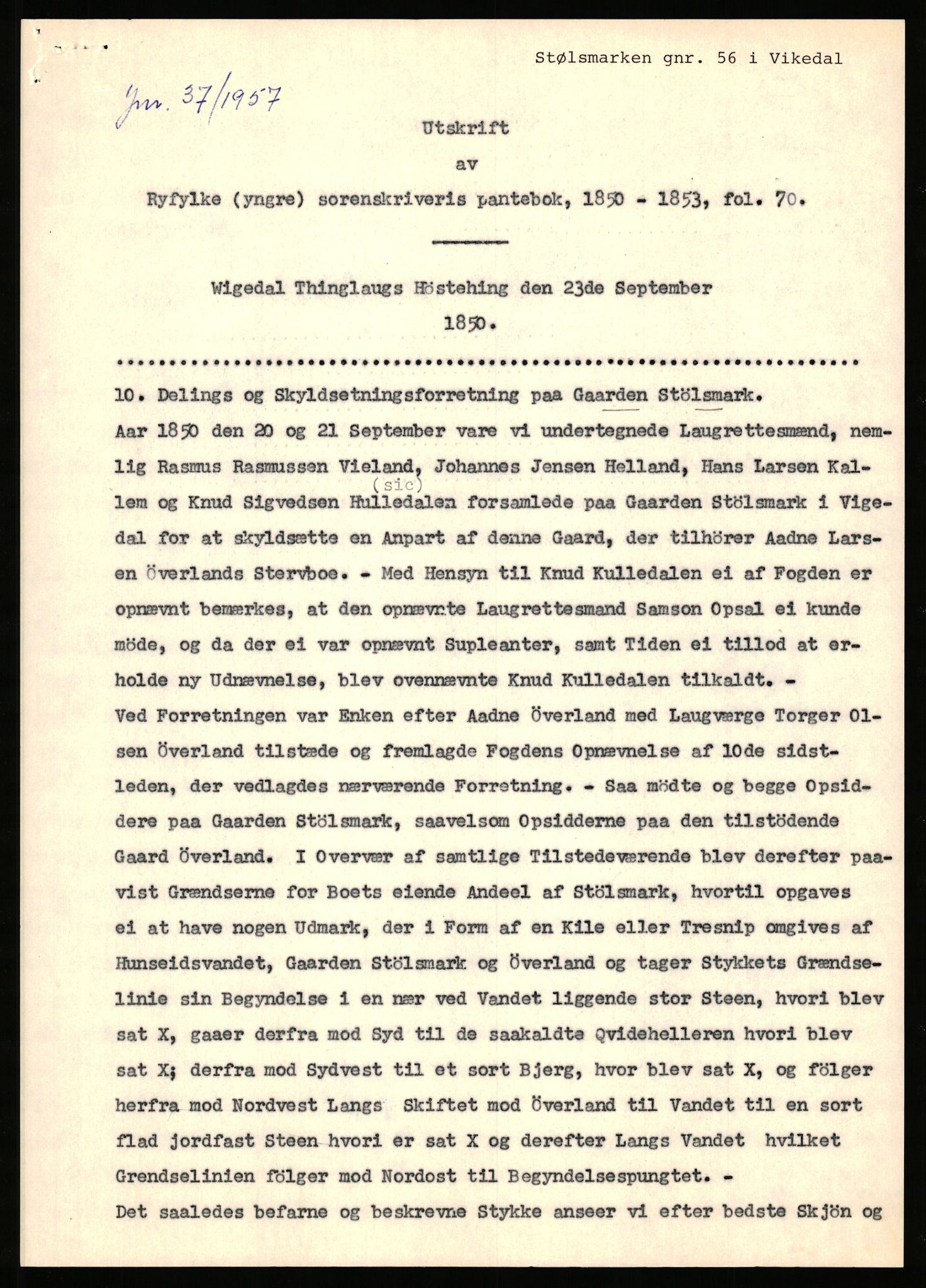 Statsarkivet i Stavanger, SAST/A-101971/03/Y/Yj/L0082: Avskrifter sortert etter gårdsnavn: Stølsmarken - Svele store, 1750-1930, s. 8