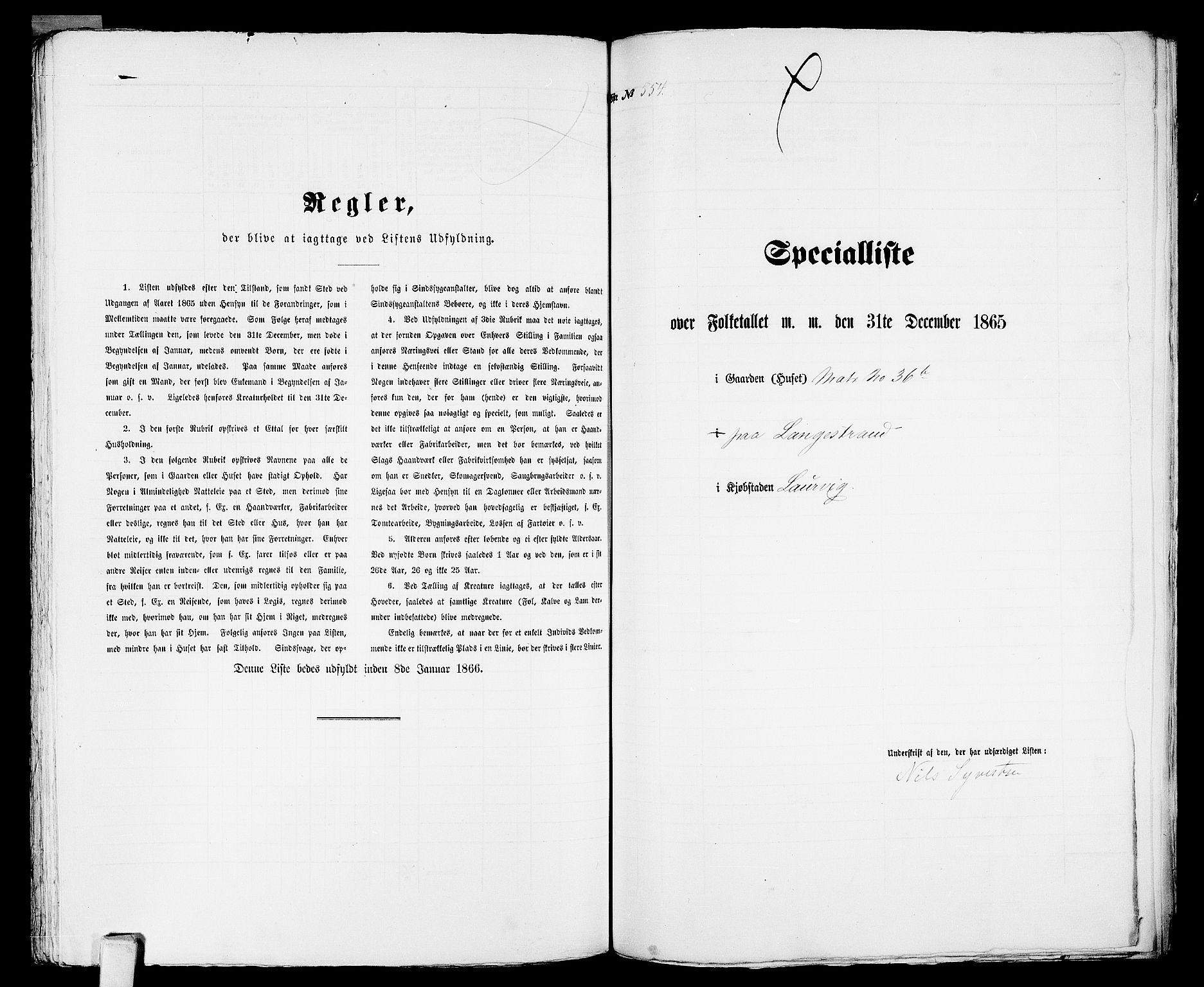 RA, Folketelling 1865 for 0707P Larvik prestegjeld, 1865, s. 1136