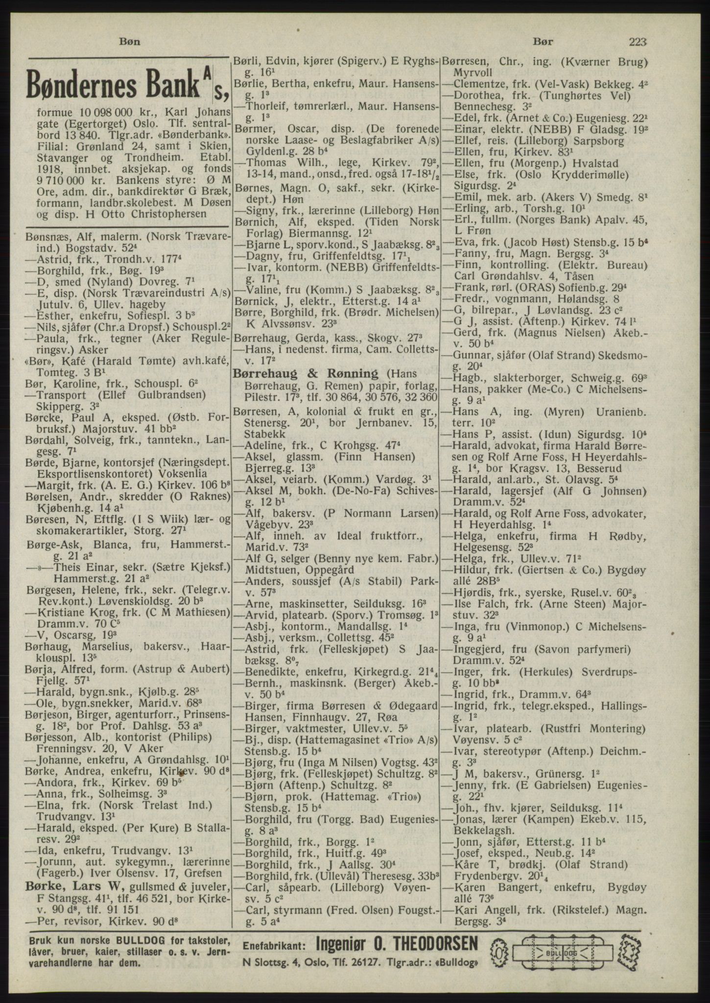 Kristiania/Oslo adressebok, PUBL/-, 1945, s. 219