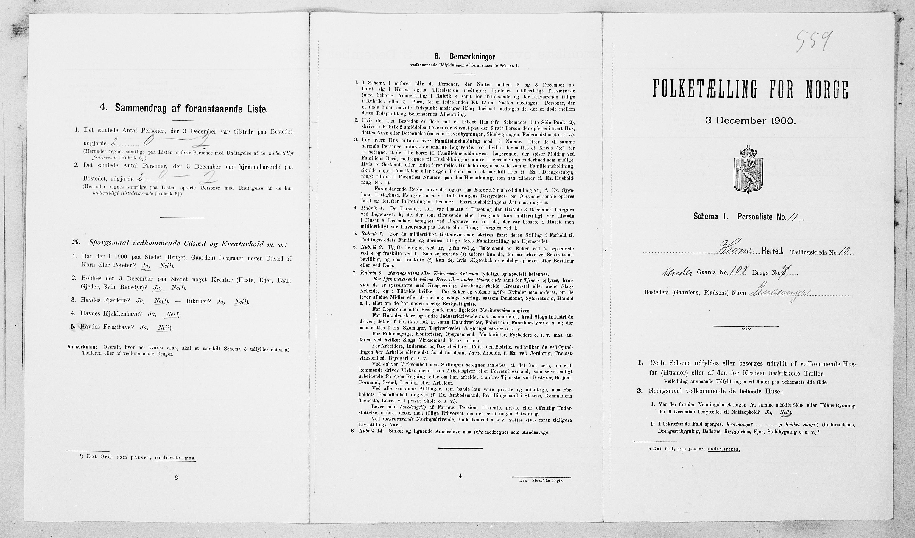 SAT, Folketelling 1900 for 1612 Hemne herred, 1900, s. 1249