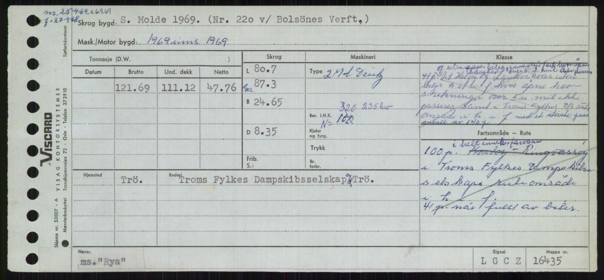 Sjøfartsdirektoratet med forløpere, Skipsmålingen, RA/S-1627/H/Ha/L0004/0002: Fartøy, Mas-R / Fartøy, Odin-R, s. 921