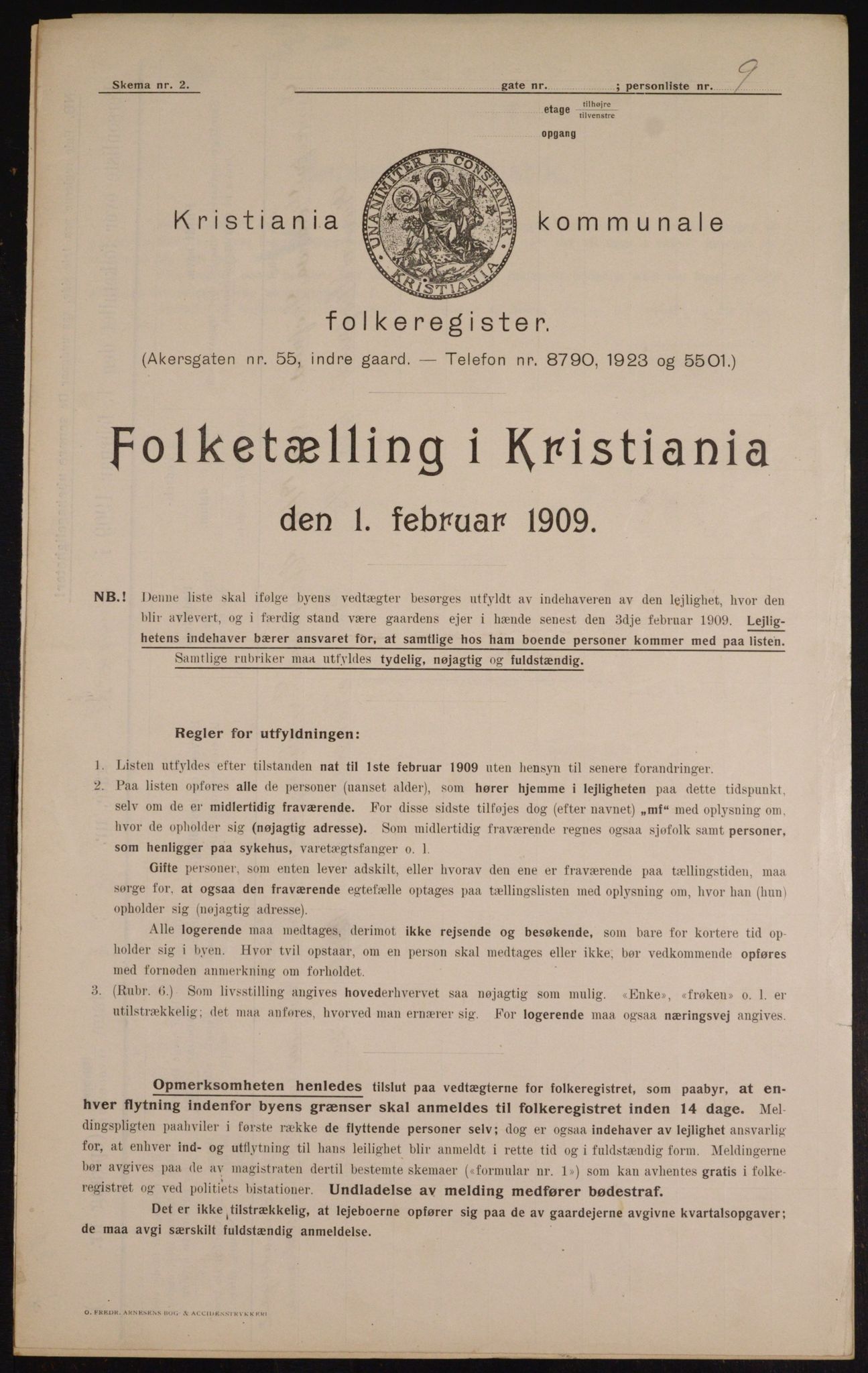 OBA, Kommunal folketelling 1.2.1909 for Kristiania kjøpstad, 1909, s. 2338