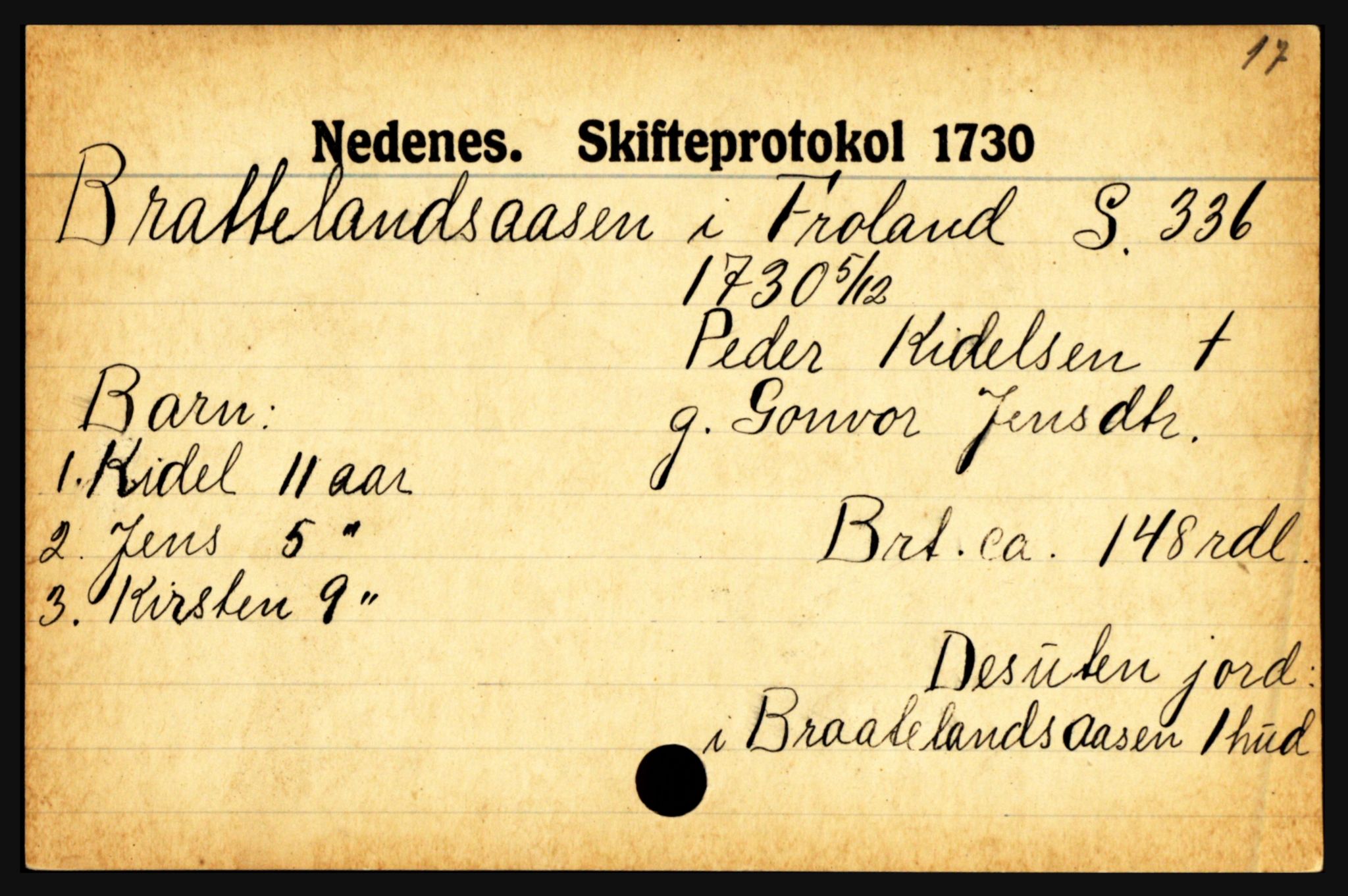 Nedenes sorenskriveri før 1824, AV/SAK-1221-0007/H, s. 3607