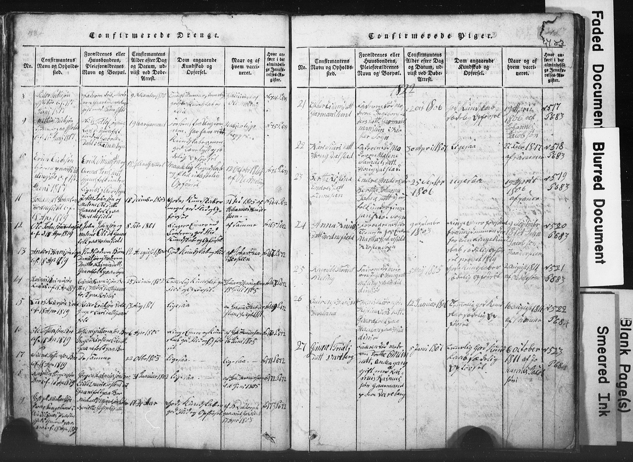 Rennesøy sokneprestkontor, AV/SAST-A -101827/H/Ha/Hab/L0001: Klokkerbok nr. B 1, 1816-1841, s. 482-483