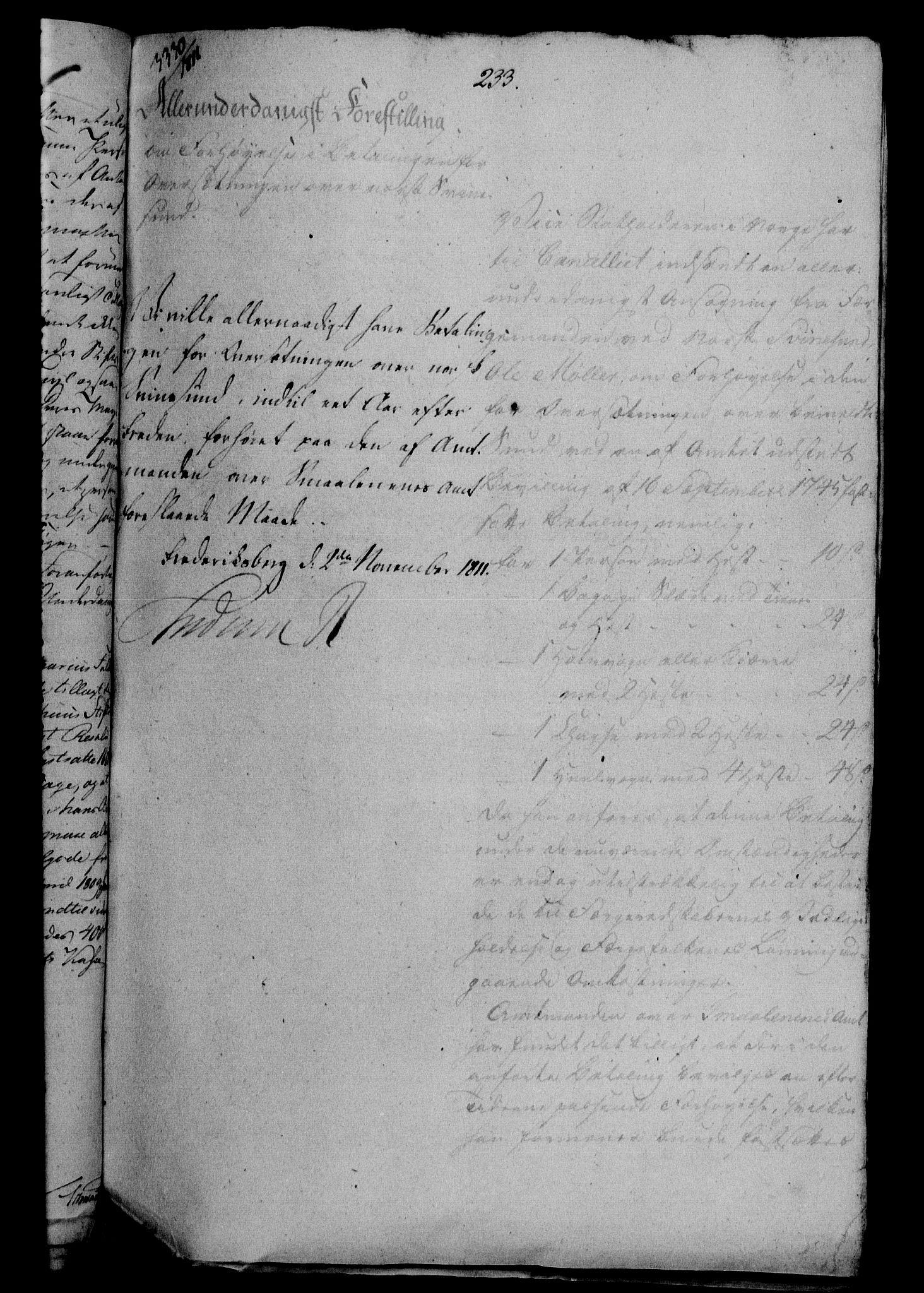 Danske Kanselli 1800-1814, AV/RA-EA-3024/H/Hf/Hfa/Hfab/L0012: Forestillinger, 1811