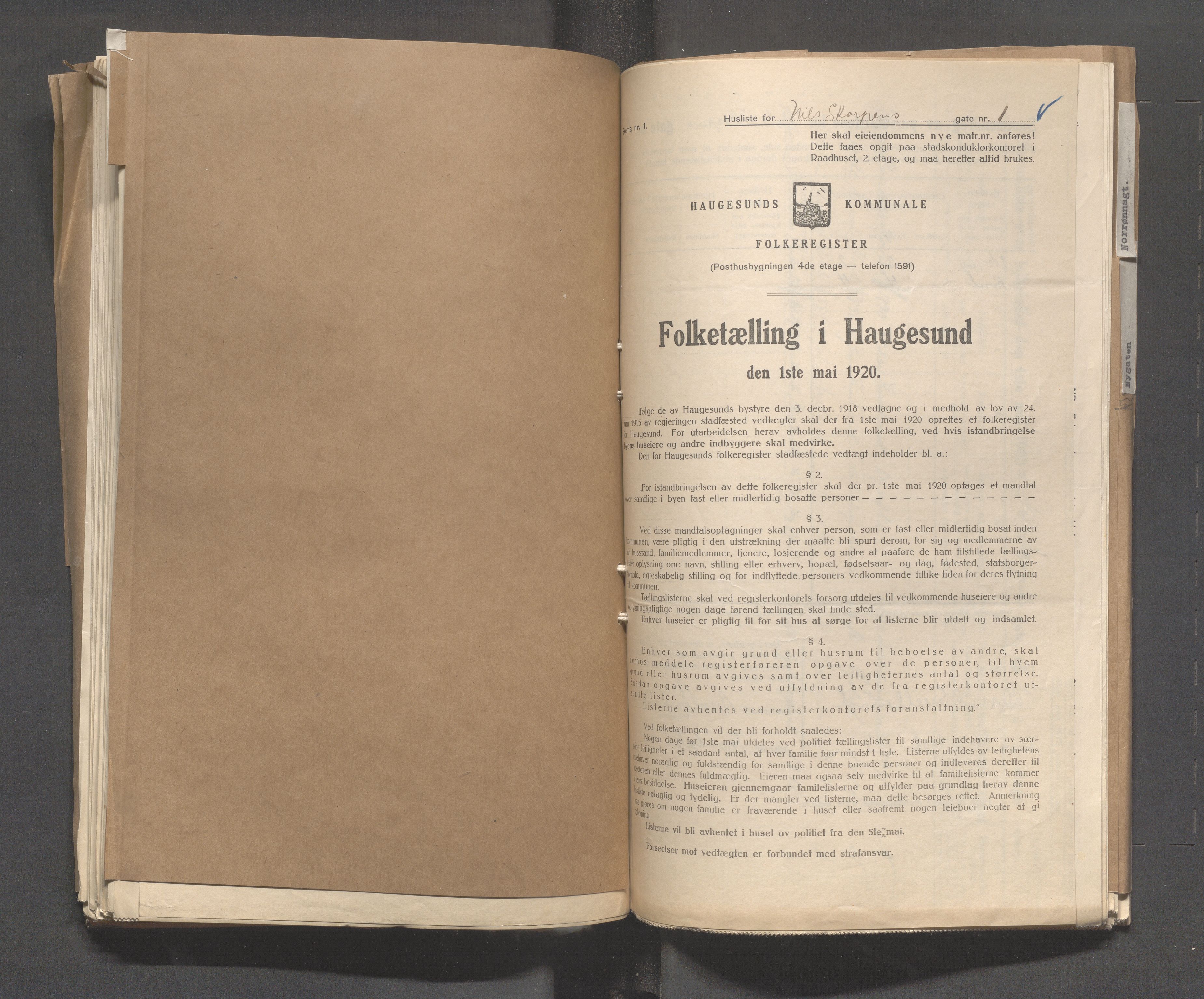 IKAR, Kommunal folketelling 1.5.1920 for Haugesund, 1920, s. 2981