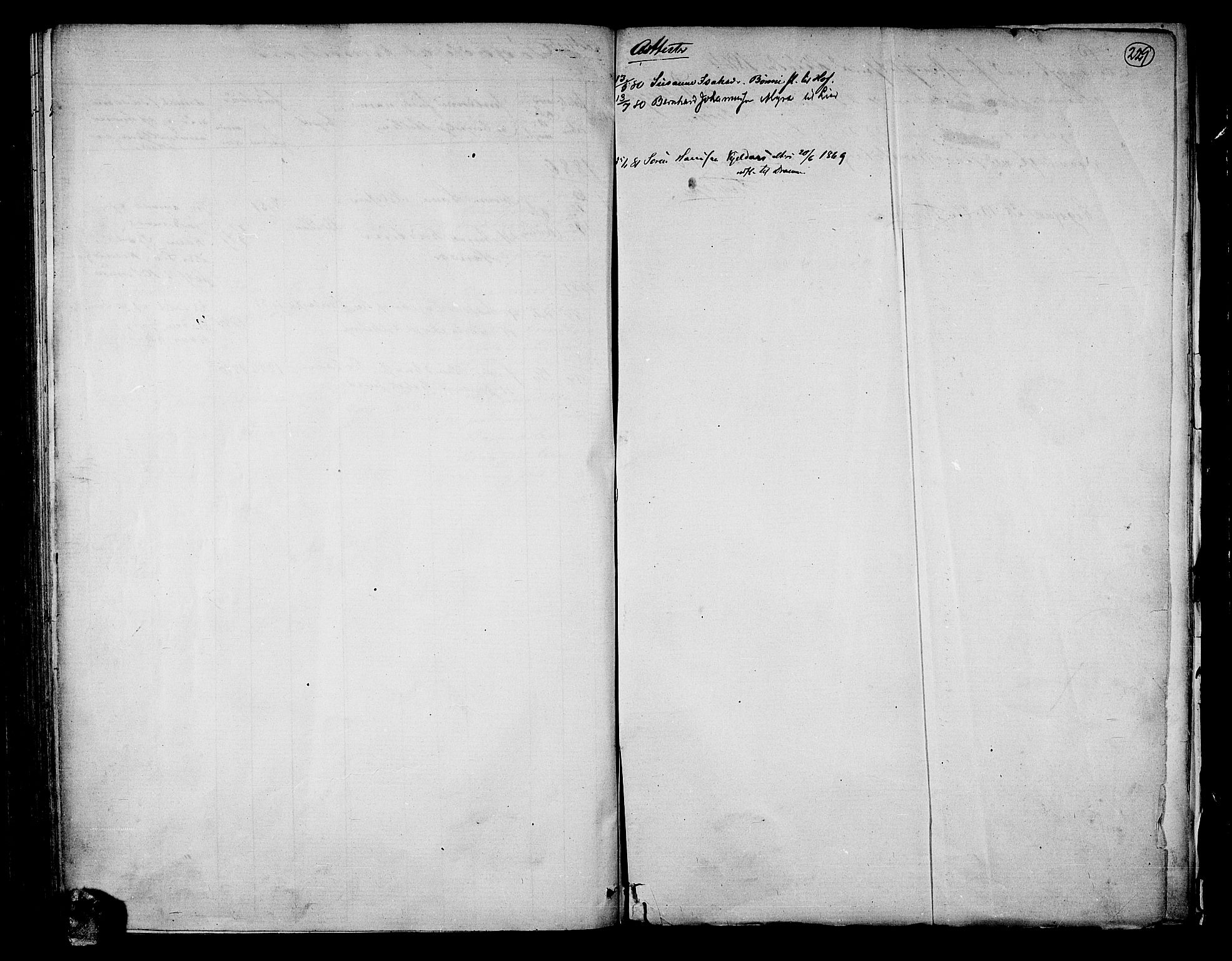 Sande Kirkebøker, AV/SAKO-A-53/G/Ga/L0003: Klokkerbok nr. 3, 1864-1882, s. 229