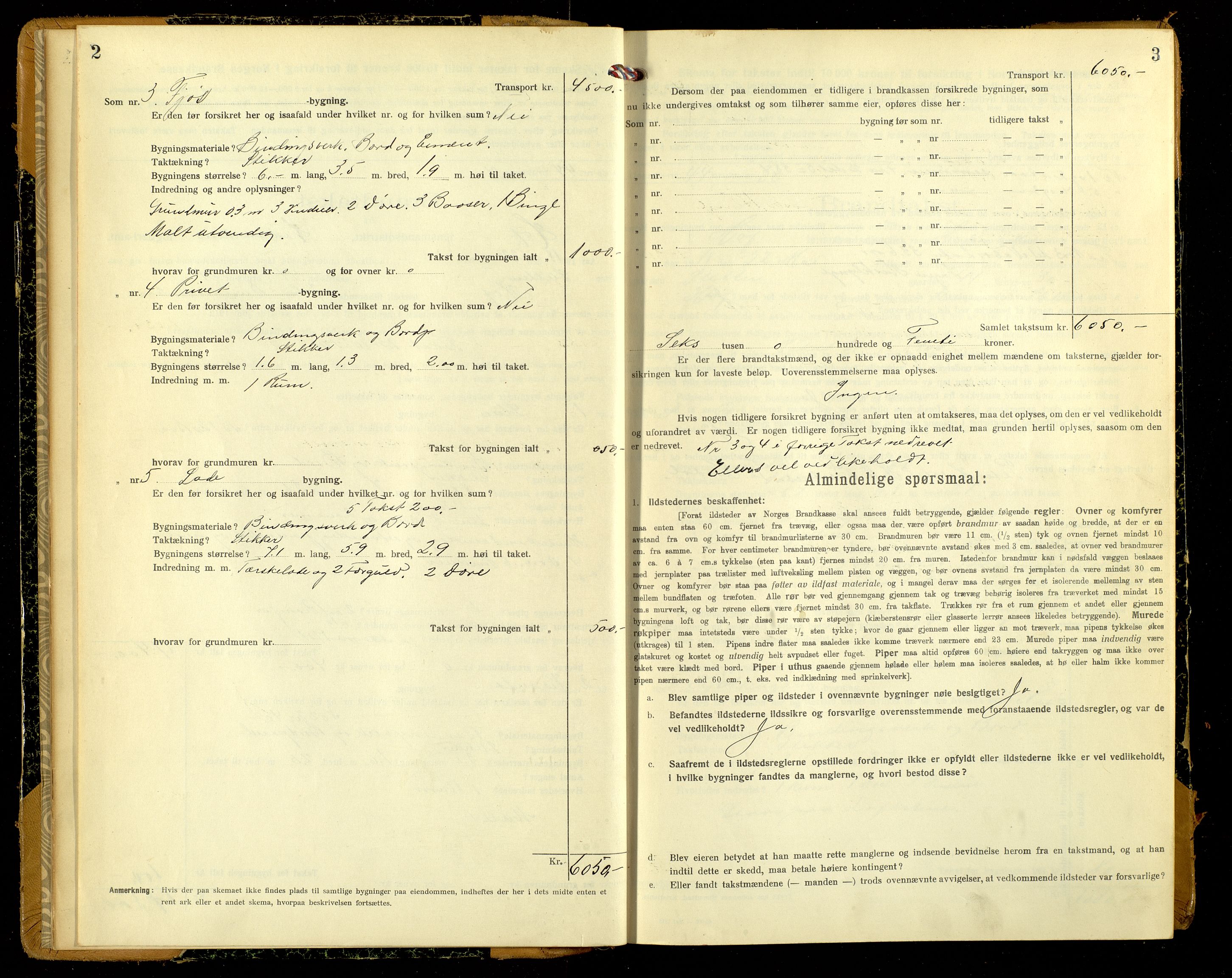 Norges Brannkasse, Hof, AV/SAH-NBRANH-017/F/L0010: Branntakstprotokoll, 1918-1920