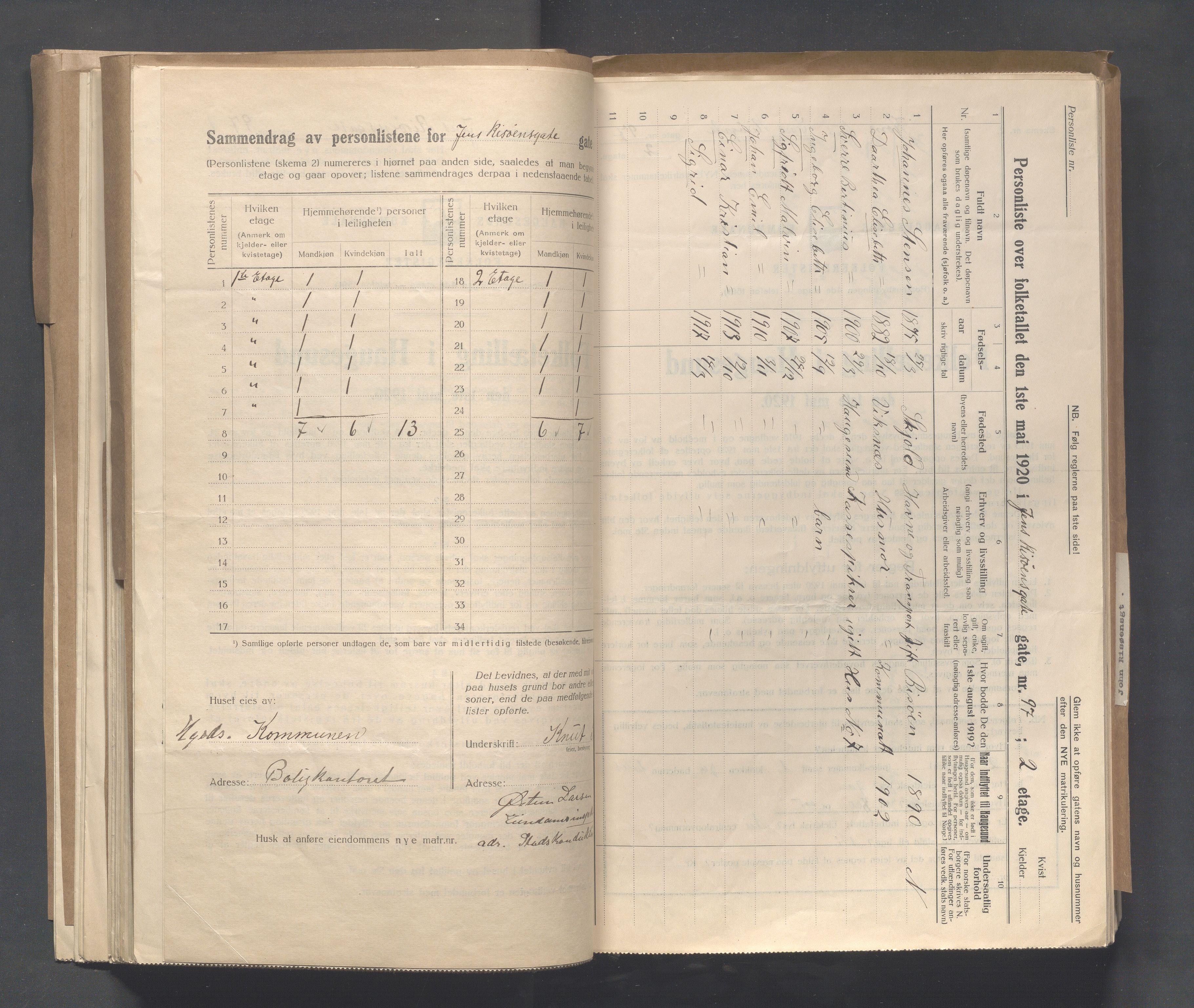 IKAR, Kommunal folketelling 1.5.1920 for Haugesund, 1920, s. 6430