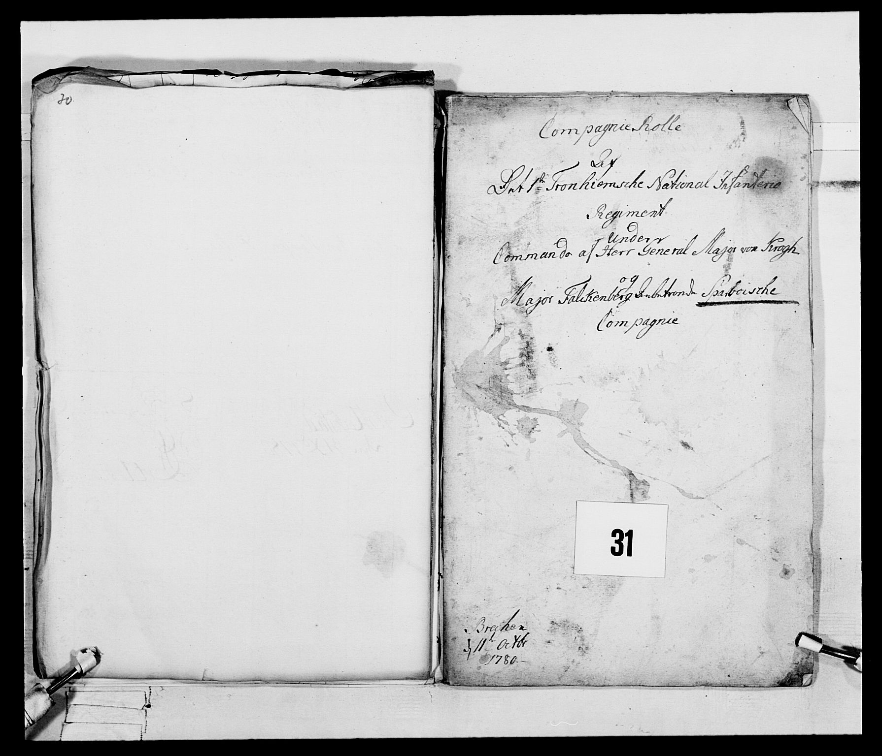 Generalitets- og kommissariatskollegiet, Det kongelige norske kommissariatskollegium, AV/RA-EA-5420/E/Eh/L0074: 1. Trondheimske nasjonale infanteriregiment, 1780-1787, s. 143