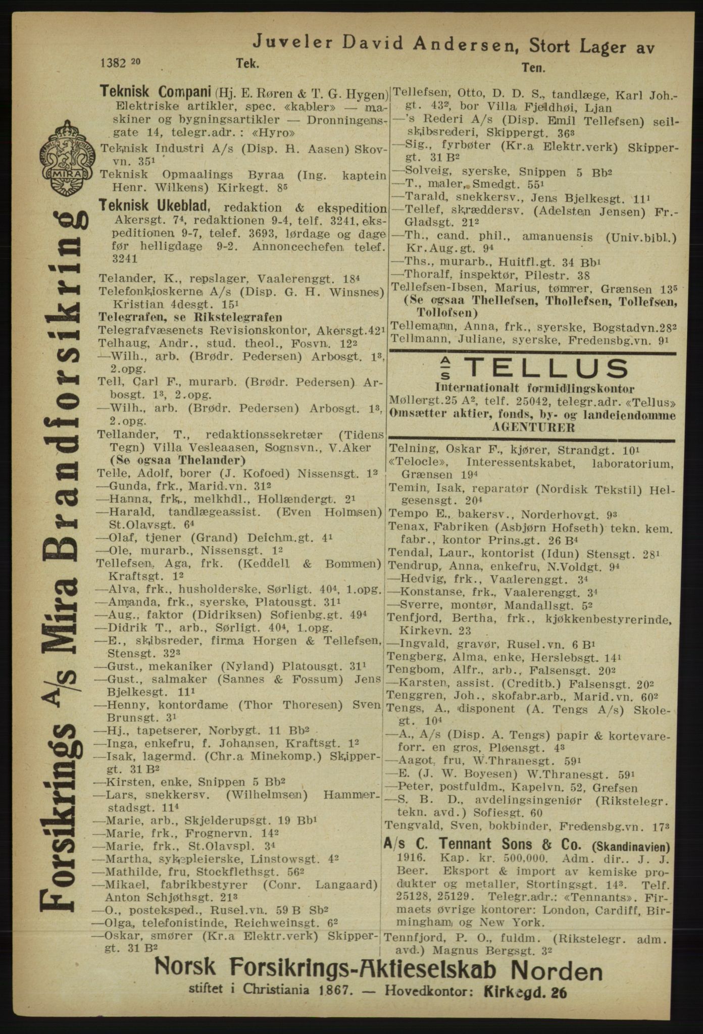 Kristiania/Oslo adressebok, PUBL/-, 1918, s. 1427