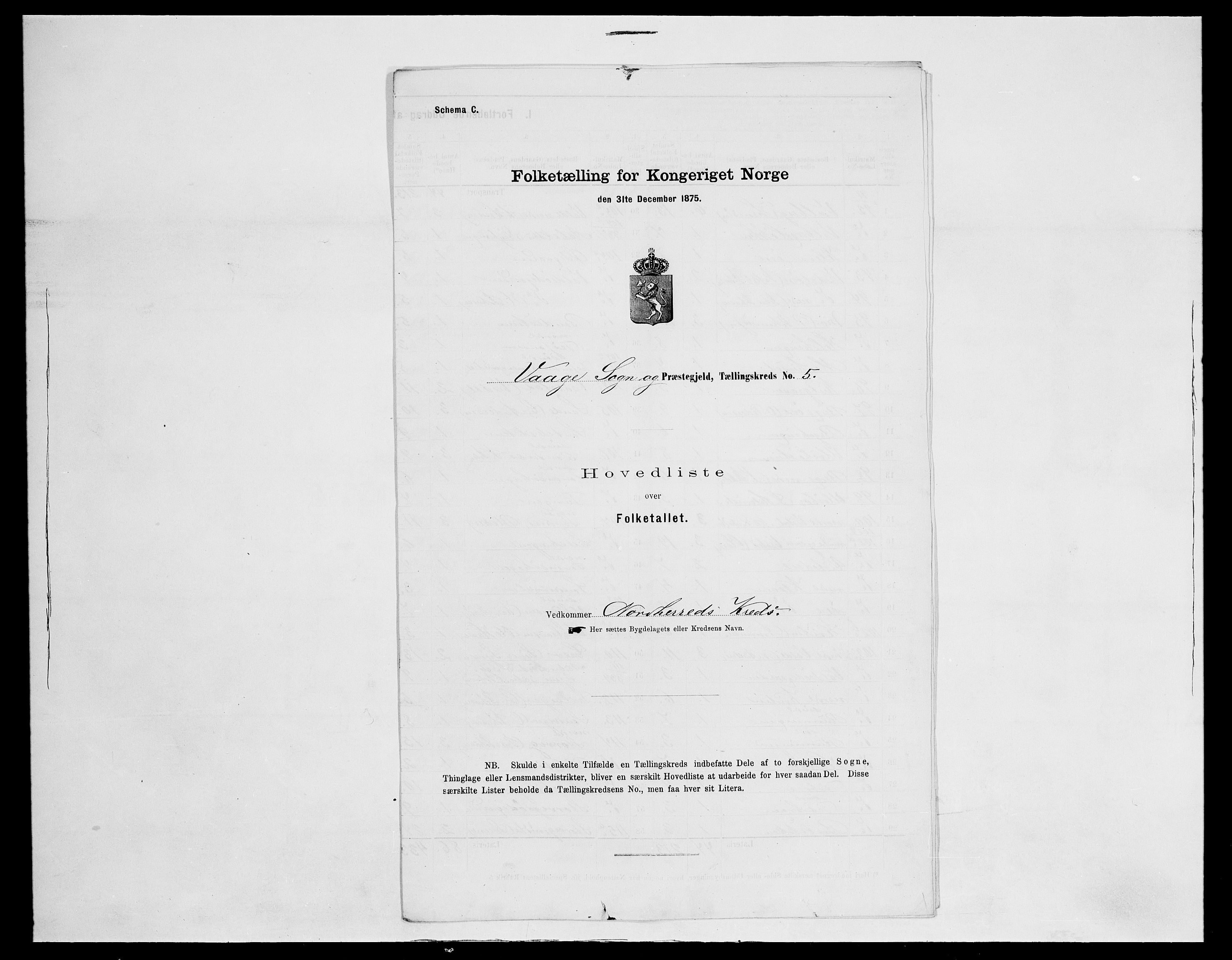 SAH, Folketelling 1875 for 0515P Vågå prestegjeld, 1875, s. 42