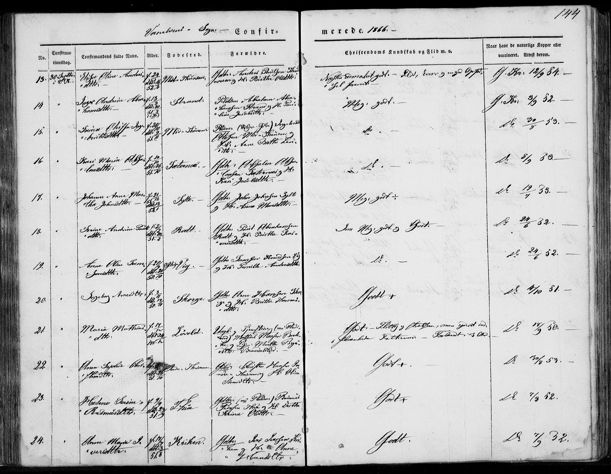 Ministerialprotokoller, klokkerbøker og fødselsregistre - Møre og Romsdal, SAT/A-1454/501/L0006: Ministerialbok nr. 501A06, 1844-1868, s. 144