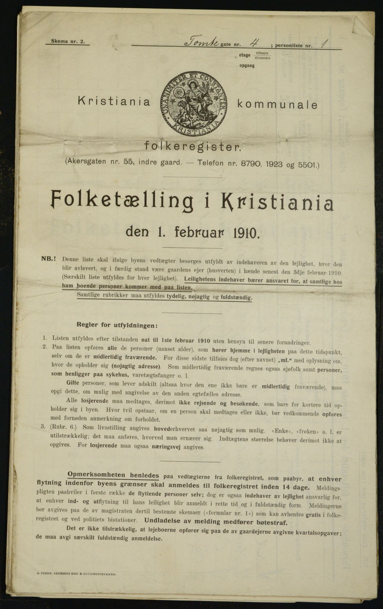 OBA, Kommunal folketelling 1.2.1910 for Kristiania, 1910, s. 107668