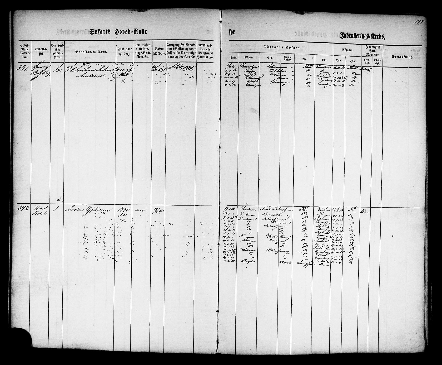 Halden mønstringskontor, AV/SAO-A-10569a/F/Fc/Fcb/L0001: Hovedrulle, 1860, s. 179