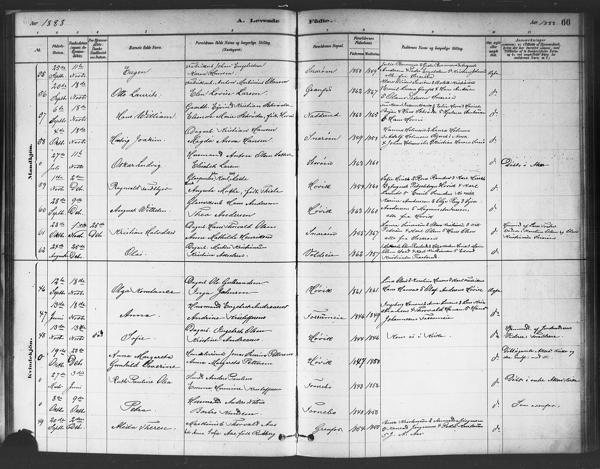 Asker prestekontor Kirkebøker, AV/SAO-A-10256a/F/Fc/L0001: Ministerialbok nr. III 1, 1879-1892, s. 66