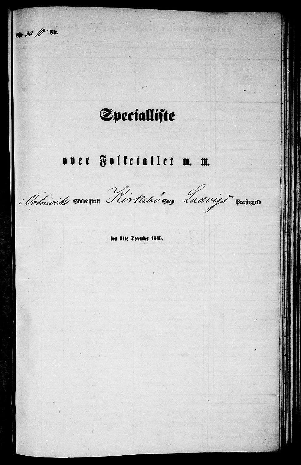 RA, Folketelling 1865 for 1415P Lavik prestegjeld, 1865, s. 135
