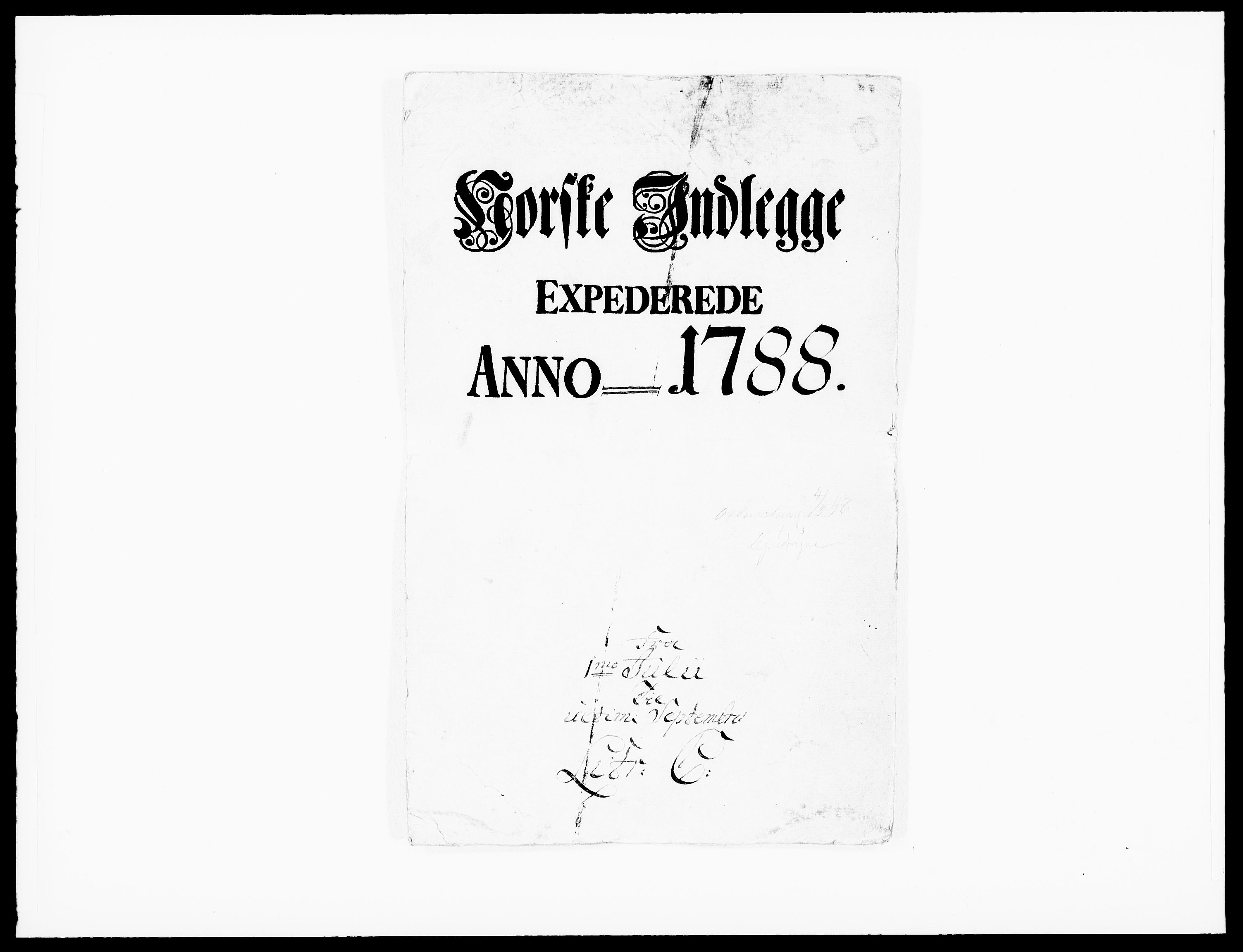 Danske Kanselli 1572-1799, RA/EA-3023/F/Fc/Fcc/Fcca/L0273: Norske innlegg 1572-1799, 1788, s. 1