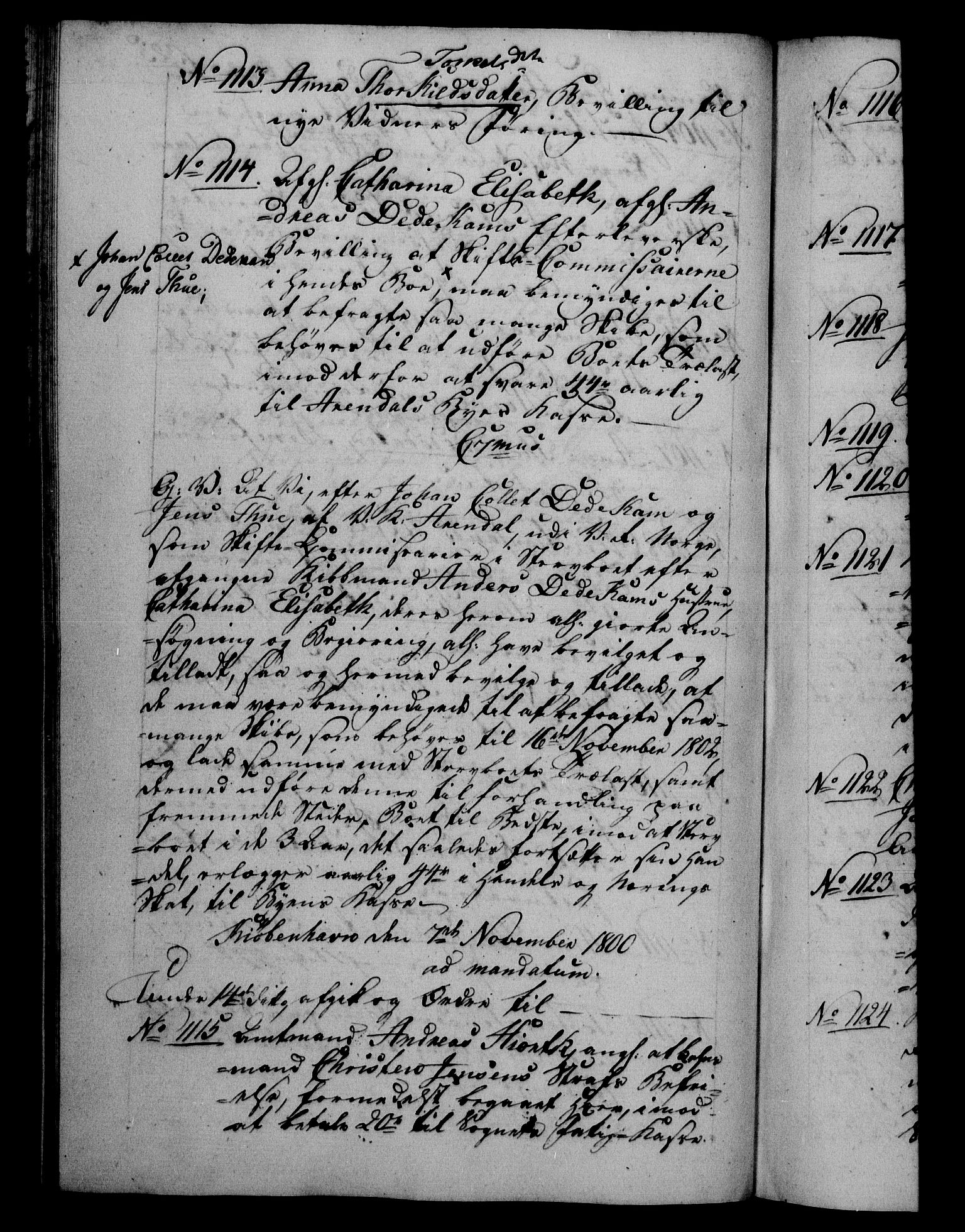 Danske Kanselli 1800-1814, RA/EA-3024/H/Hf/Hfb/Hfba/L0001: Registranter, 1800-1801, s. 325b