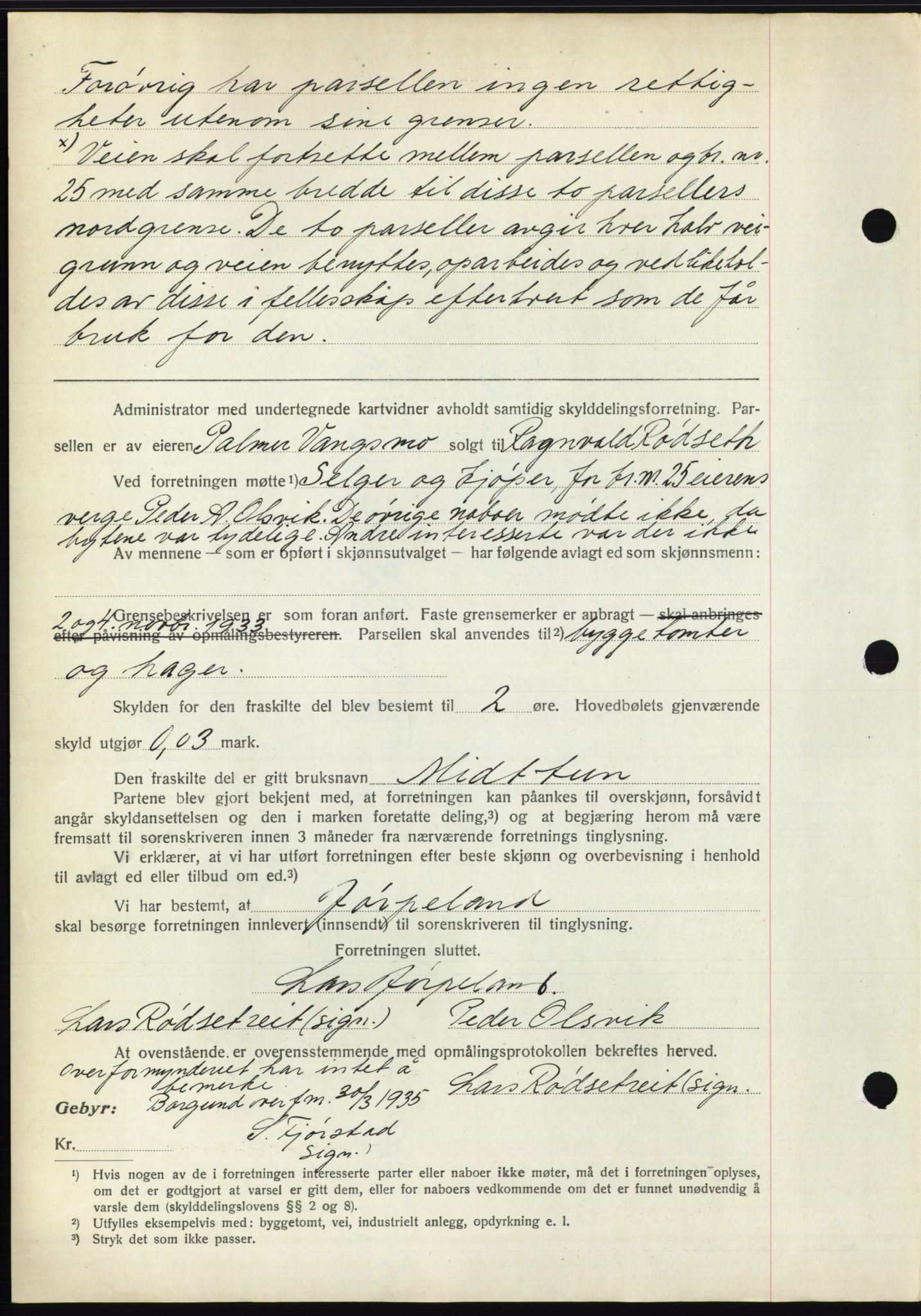 Nordre Sunnmøre sorenskriveri, AV/SAT-A-0006/1/2/2C/2Ca/L0057: Pantebok nr. 57, 1934-1935, Tingl.dato: 01.04.1935