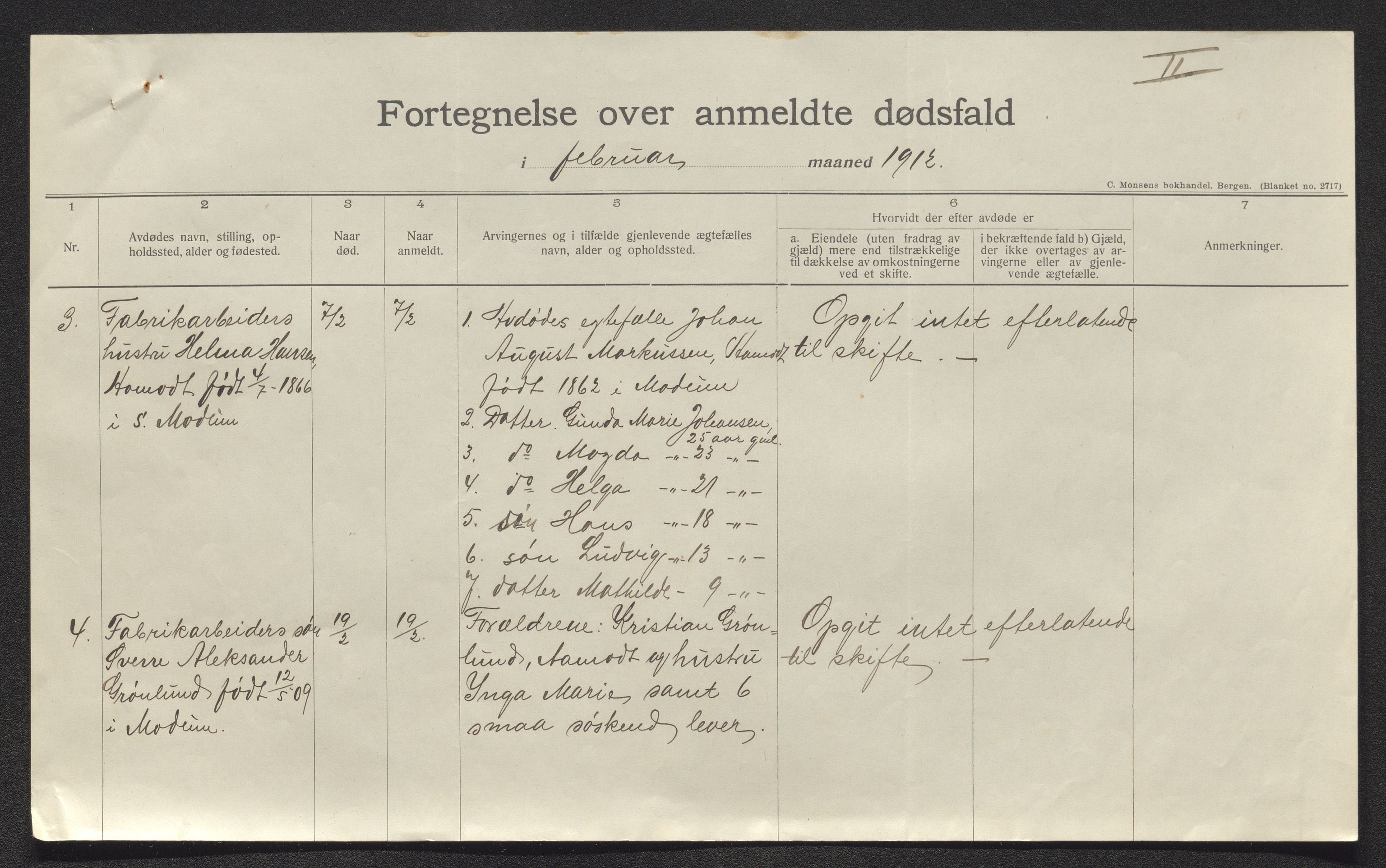 Eiker, Modum og Sigdal sorenskriveri, AV/SAKO-A-123/H/Ha/Hab/L0035: Dødsfallsmeldinger, 1912, s. 208