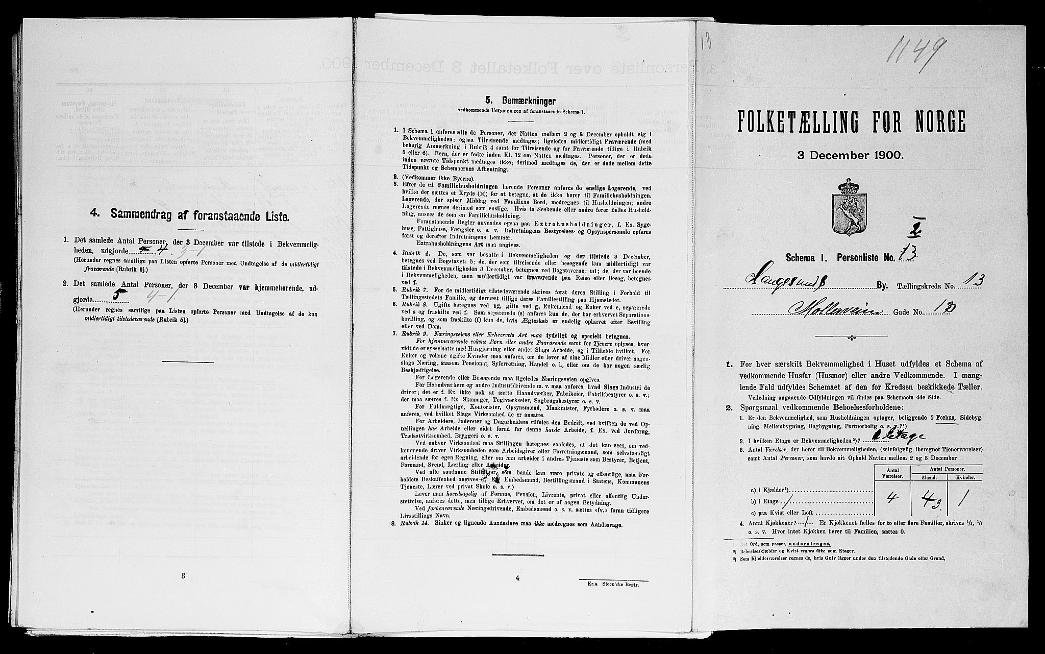 SAST, Folketelling 1900 for 1106 Haugesund kjøpstad, 1900, s. 1964