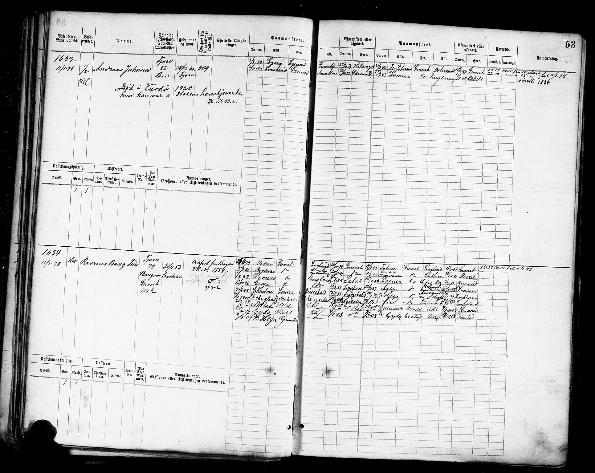 Grimstad mønstringskrets, AV/SAK-2031-0013/F/Fb/L0011: Hovedrulle nr 1529-2290, V-24, 1877-1889, s. 56