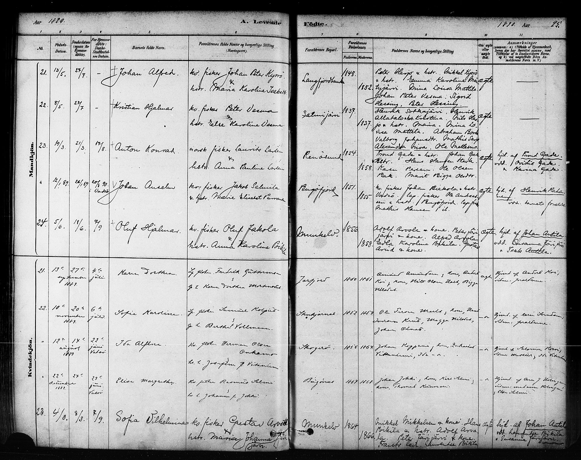 Sør-Varanger sokneprestkontor, AV/SATØ-S-1331/H/Ha/L0003kirke: Ministerialbok nr. 3, 1878-1891, s. 95