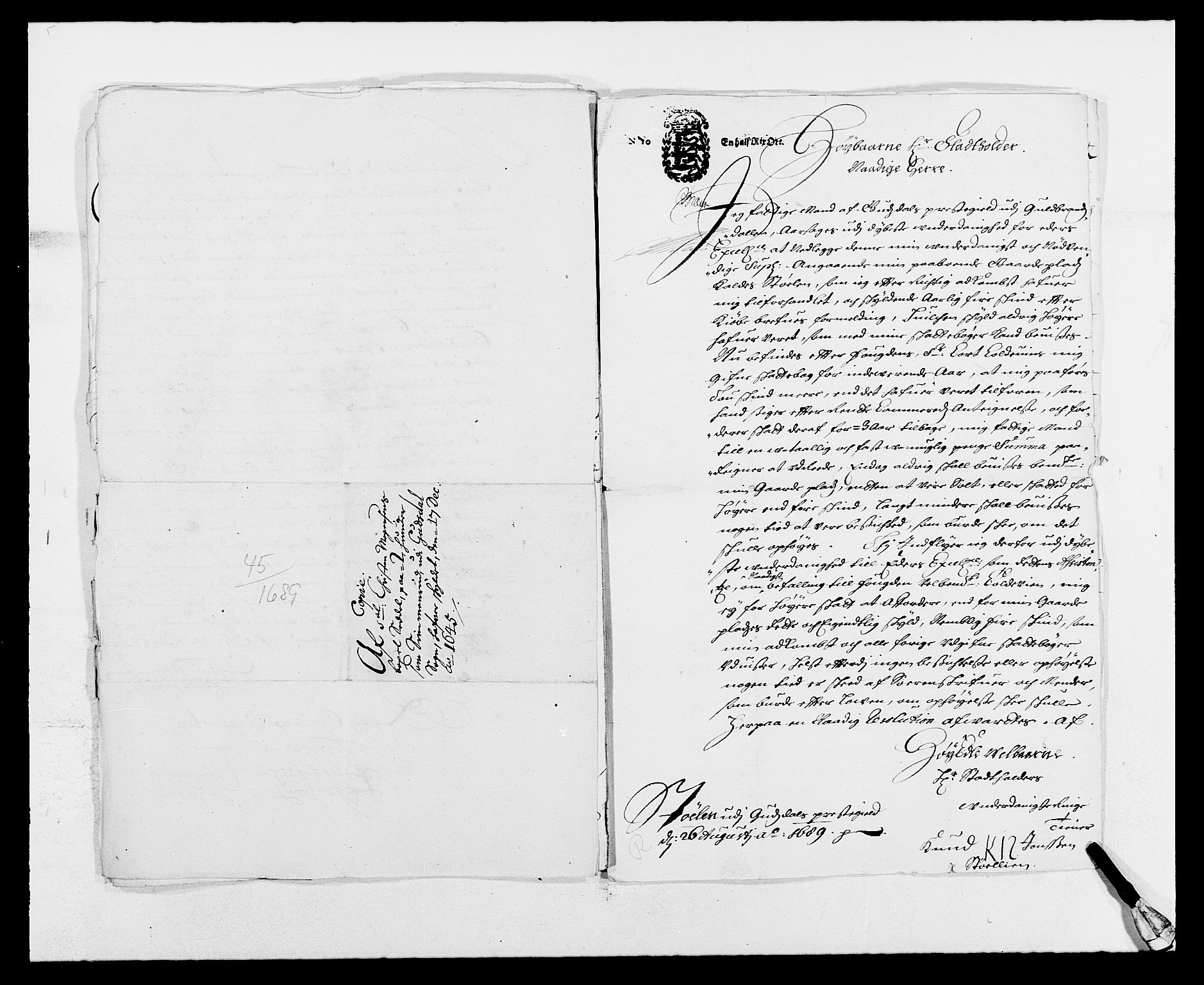Rentekammeret inntil 1814, Reviderte regnskaper, Fogderegnskap, AV/RA-EA-4092/R17/L1164: Fogderegnskap Gudbrandsdal, 1682-1689, s. 184