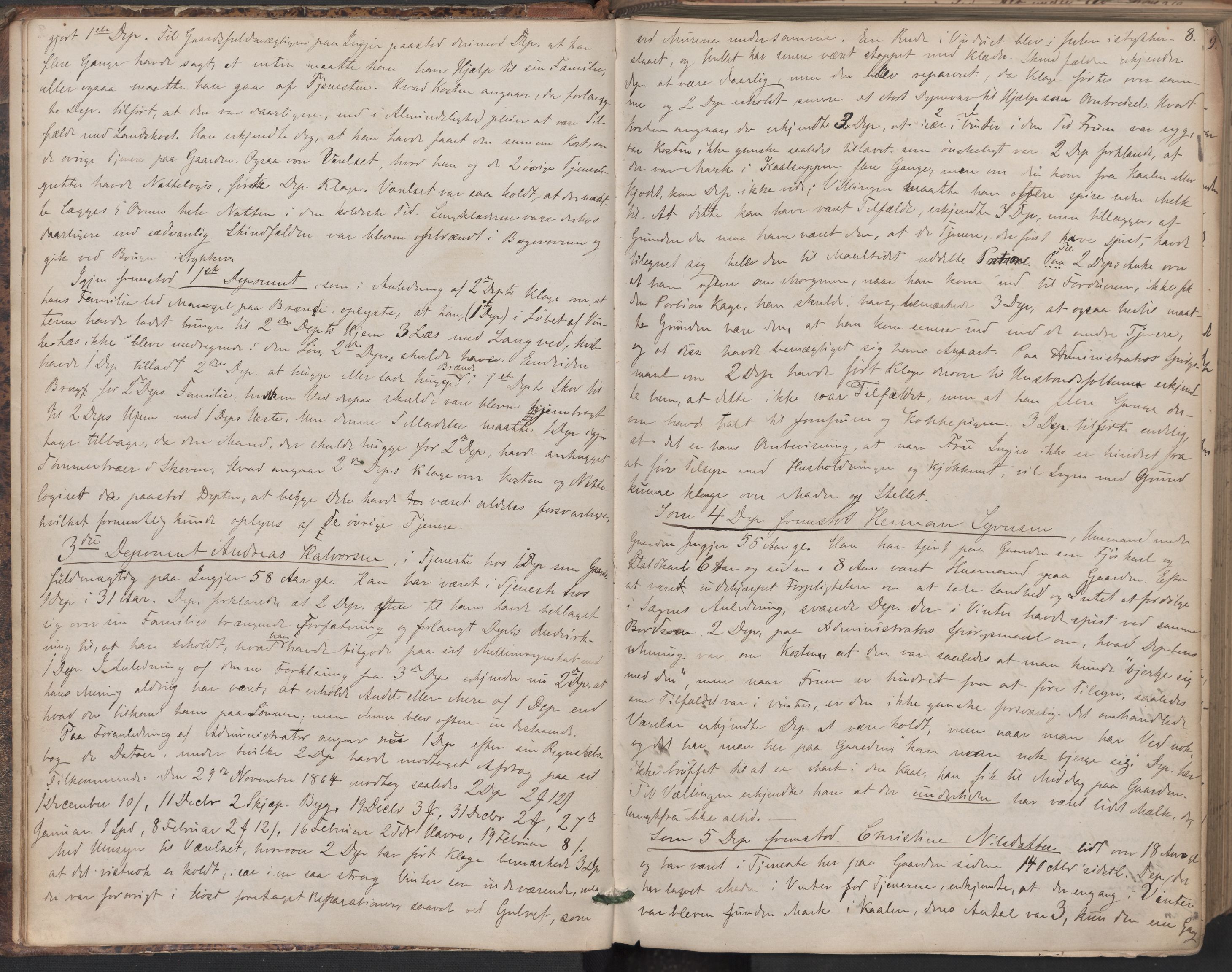 Nes tingrett, AV/SAO-A-10548/F/Fc/Fcb/L0005: Ekstrarettsprotokoll "O", 1864-1870, s. 8