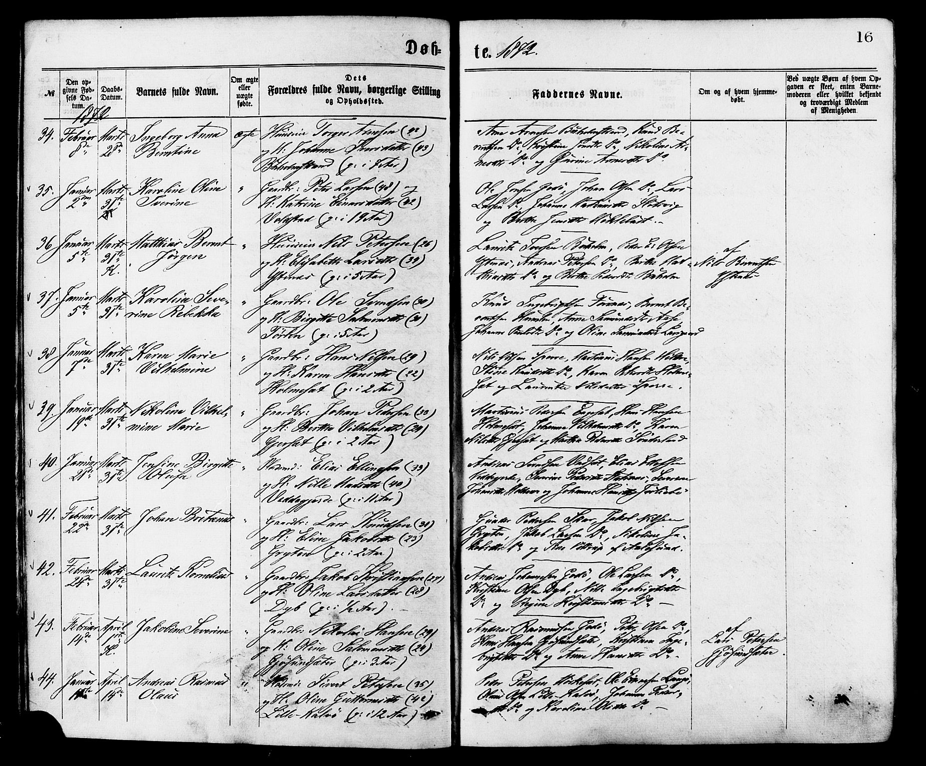 Ministerialprotokoller, klokkerbøker og fødselsregistre - Møre og Romsdal, AV/SAT-A-1454/528/L0400: Ministerialbok nr. 528A11, 1871-1879, s. 16