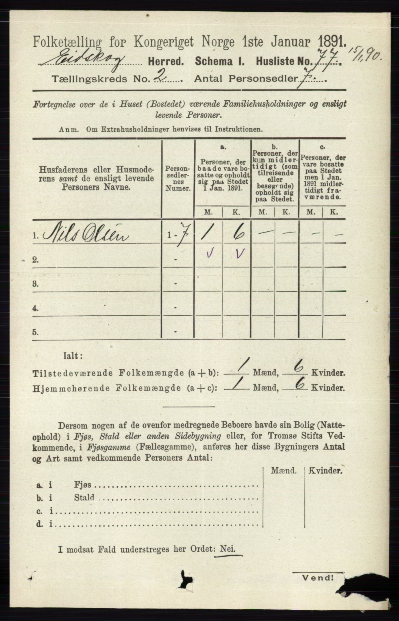 RA, Folketelling 1891 for 0420 Eidskog herred, 1891, s. 507