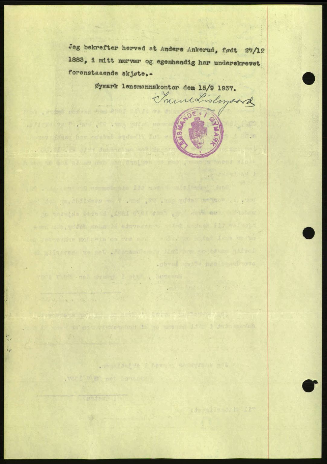 Idd og Marker sorenskriveri, AV/SAO-A-10283/G/Gb/Gbb/L0002: Pantebok nr. A2, 1937-1938, Dagboknr: 1003/1937