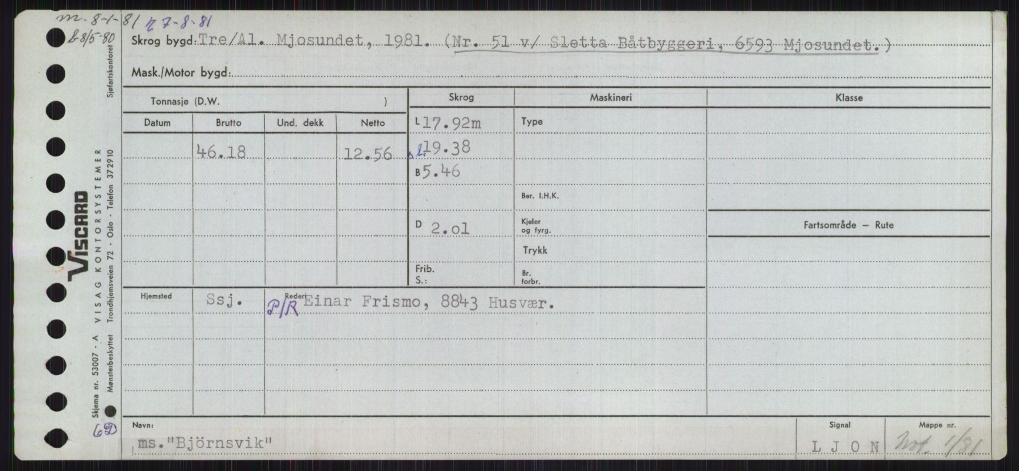 Sjøfartsdirektoratet med forløpere, Skipsmålingen, AV/RA-S-1627/H/Ha/L0001/0002: Fartøy, A-Eig / Fartøy Bjør-Eig, s. 33