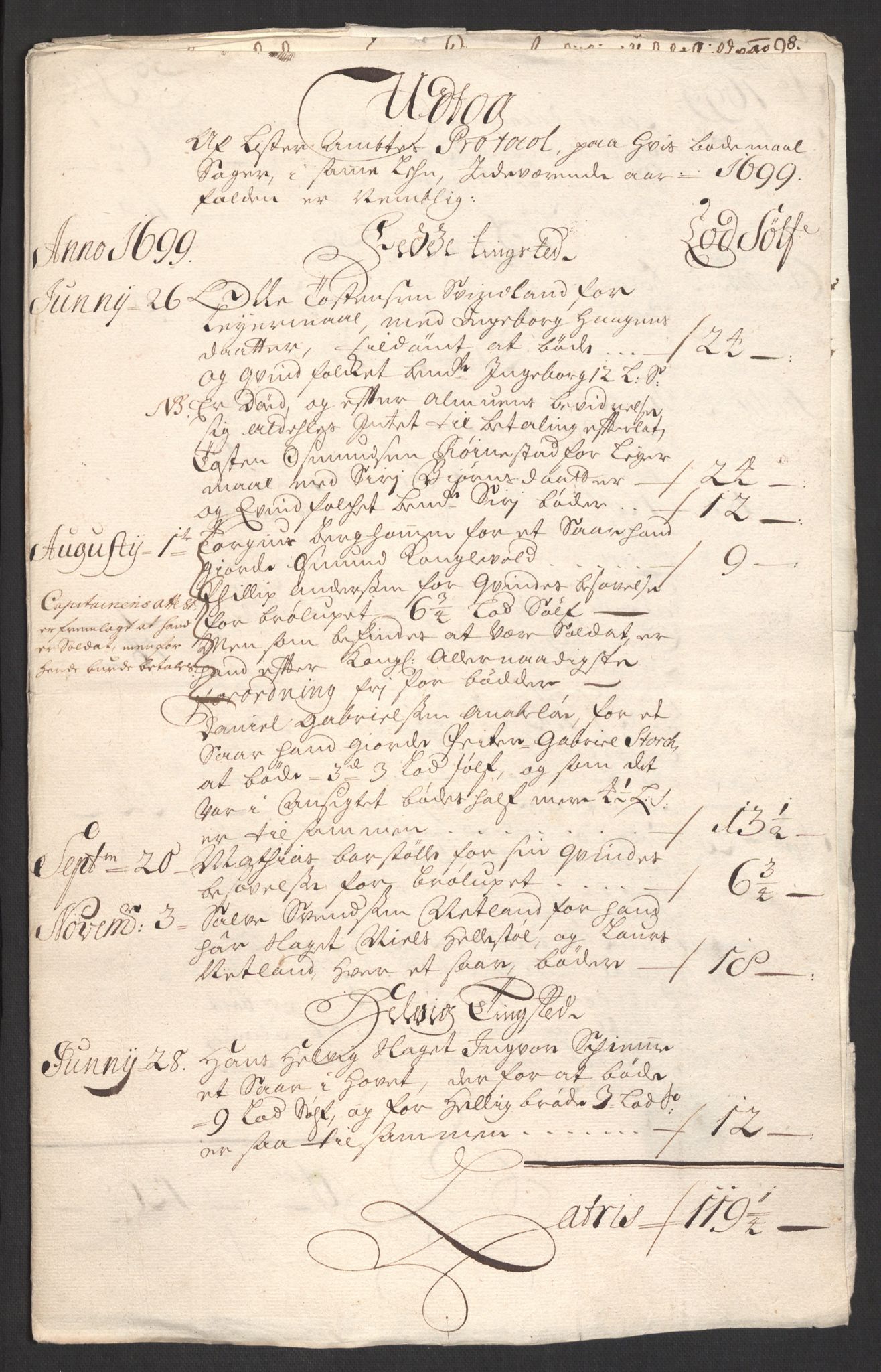 Rentekammeret inntil 1814, Reviderte regnskaper, Fogderegnskap, AV/RA-EA-4092/R43/L2547: Fogderegnskap Lista og Mandal, 1698-1699, s. 174