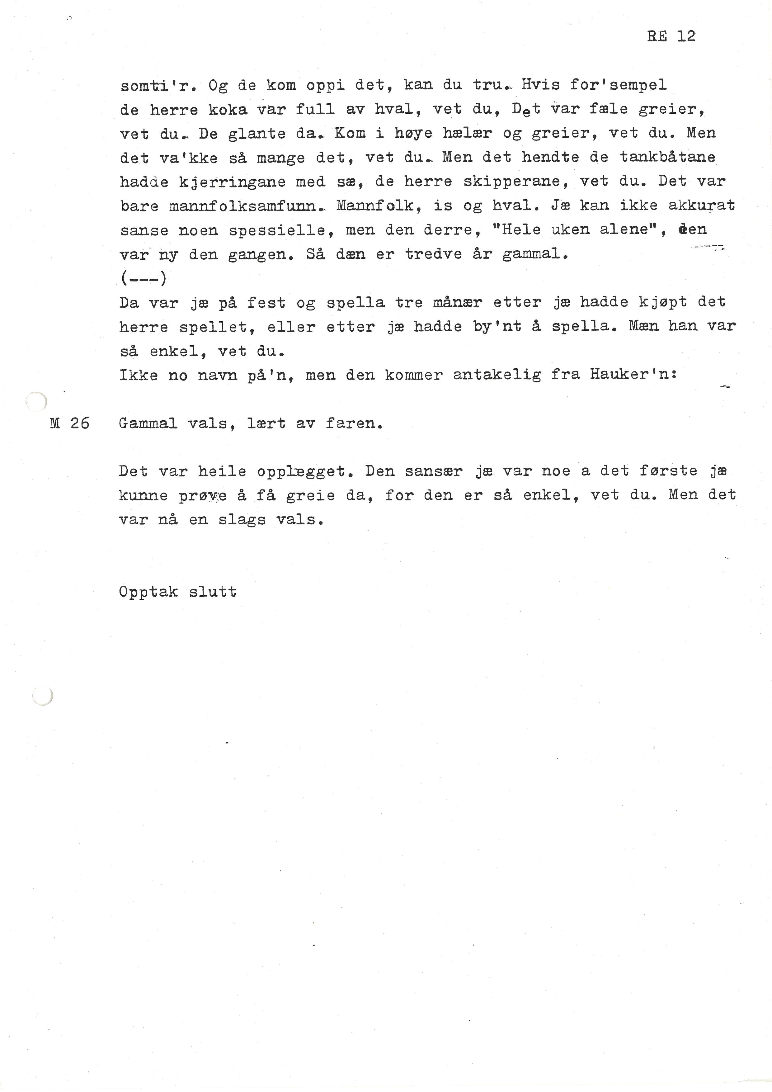 Sa 16 - Folkemusikk fra Vestfold, Gjerdesamlingen, VEMU/A-1868/I/L0001: Informantregister med intervjunedtegnelser, 1979-1986