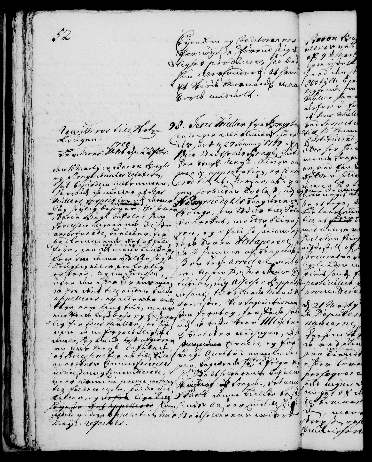 Rentekammeret, Kammerkanselliet, RA/EA-3111/G/Gh/Gha/L0001: Norsk ekstraktmemorialprotokoll, sak. 1-375 (merket RK 53.46), 1720, s. 52