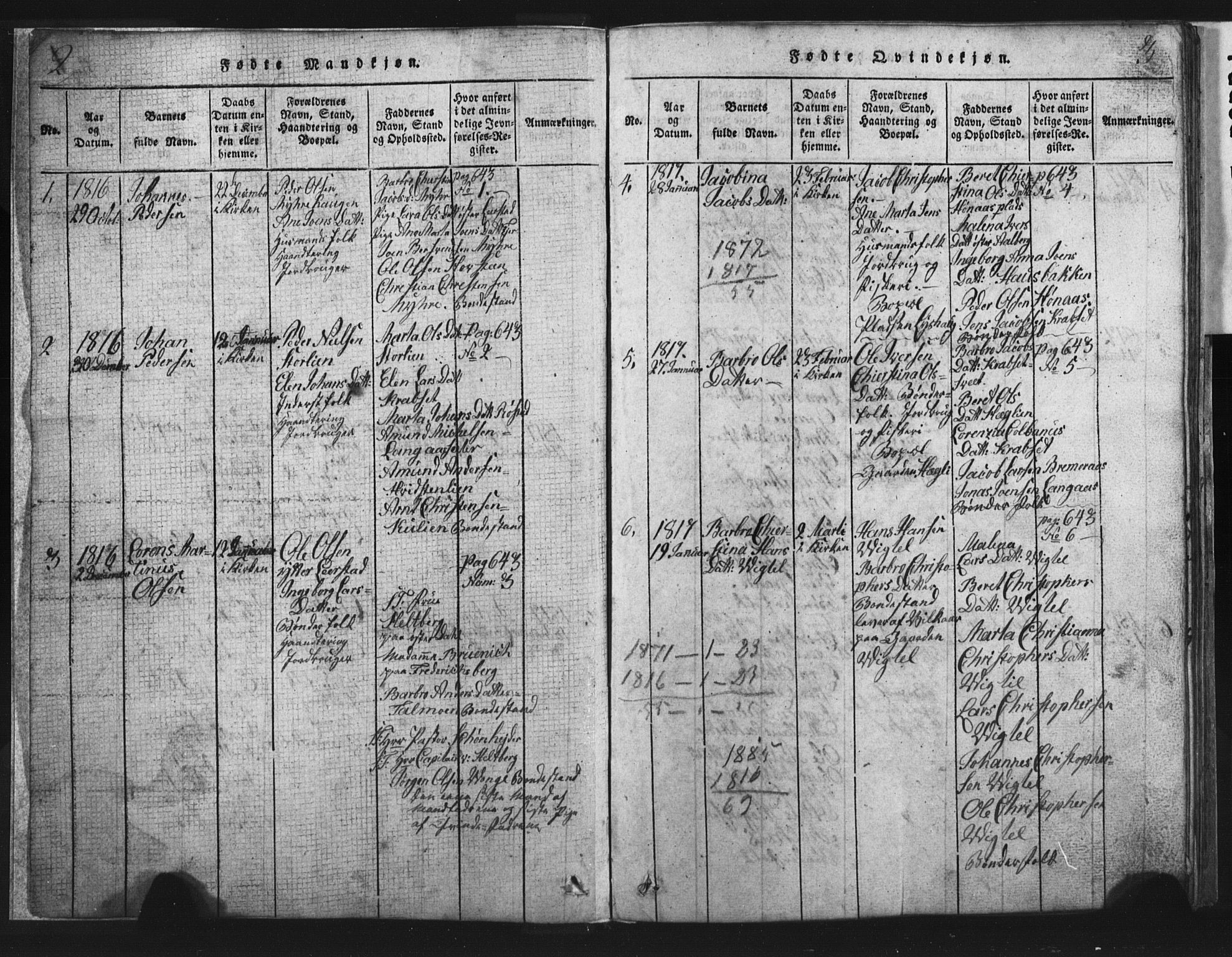 Ministerialprotokoller, klokkerbøker og fødselsregistre - Nord-Trøndelag, AV/SAT-A-1458/701/L0017: Klokkerbok nr. 701C01, 1817-1825, s. 2-3