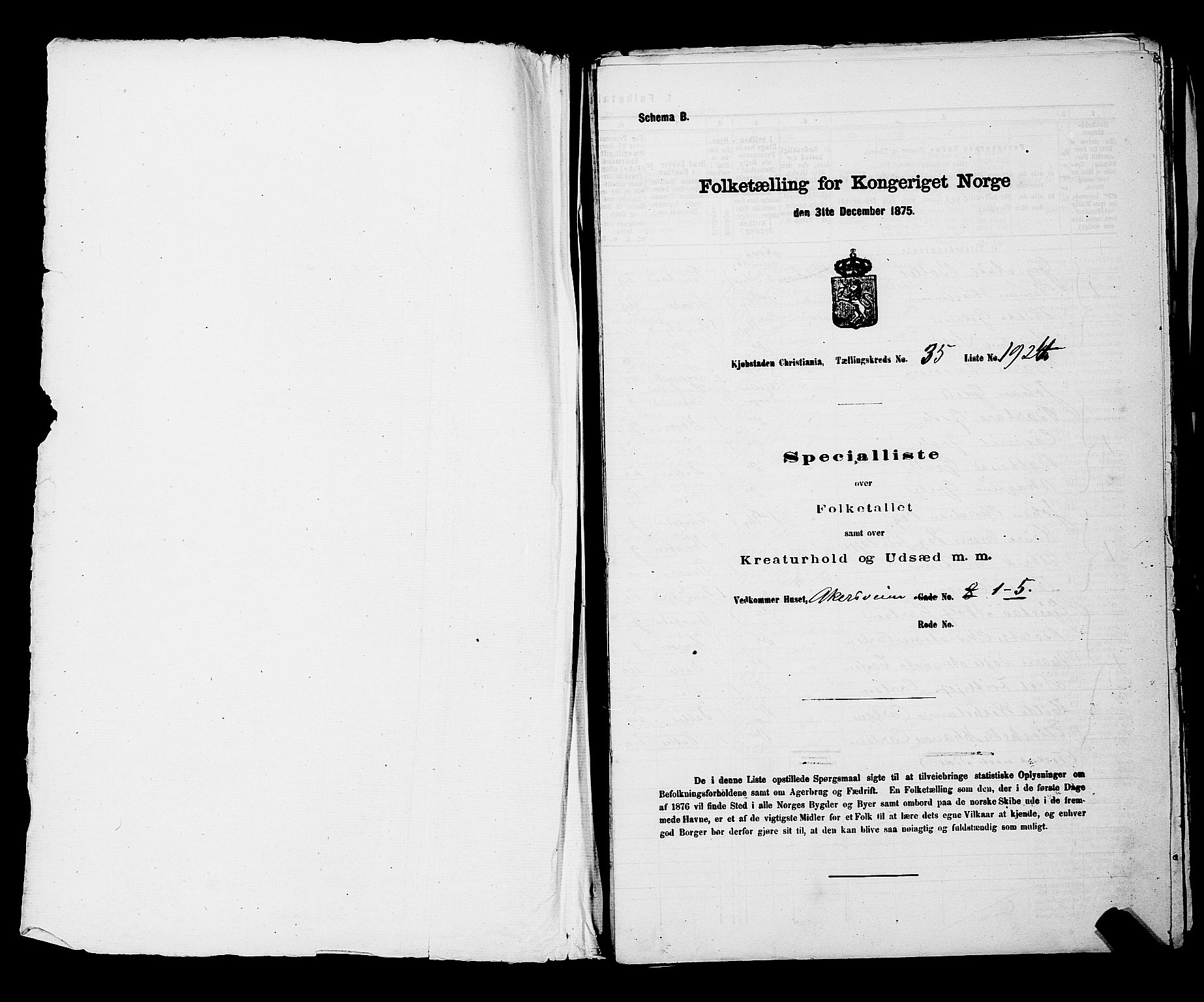 RA, Folketelling 1875 for 0301 Kristiania kjøpstad, 1875, s. 5564