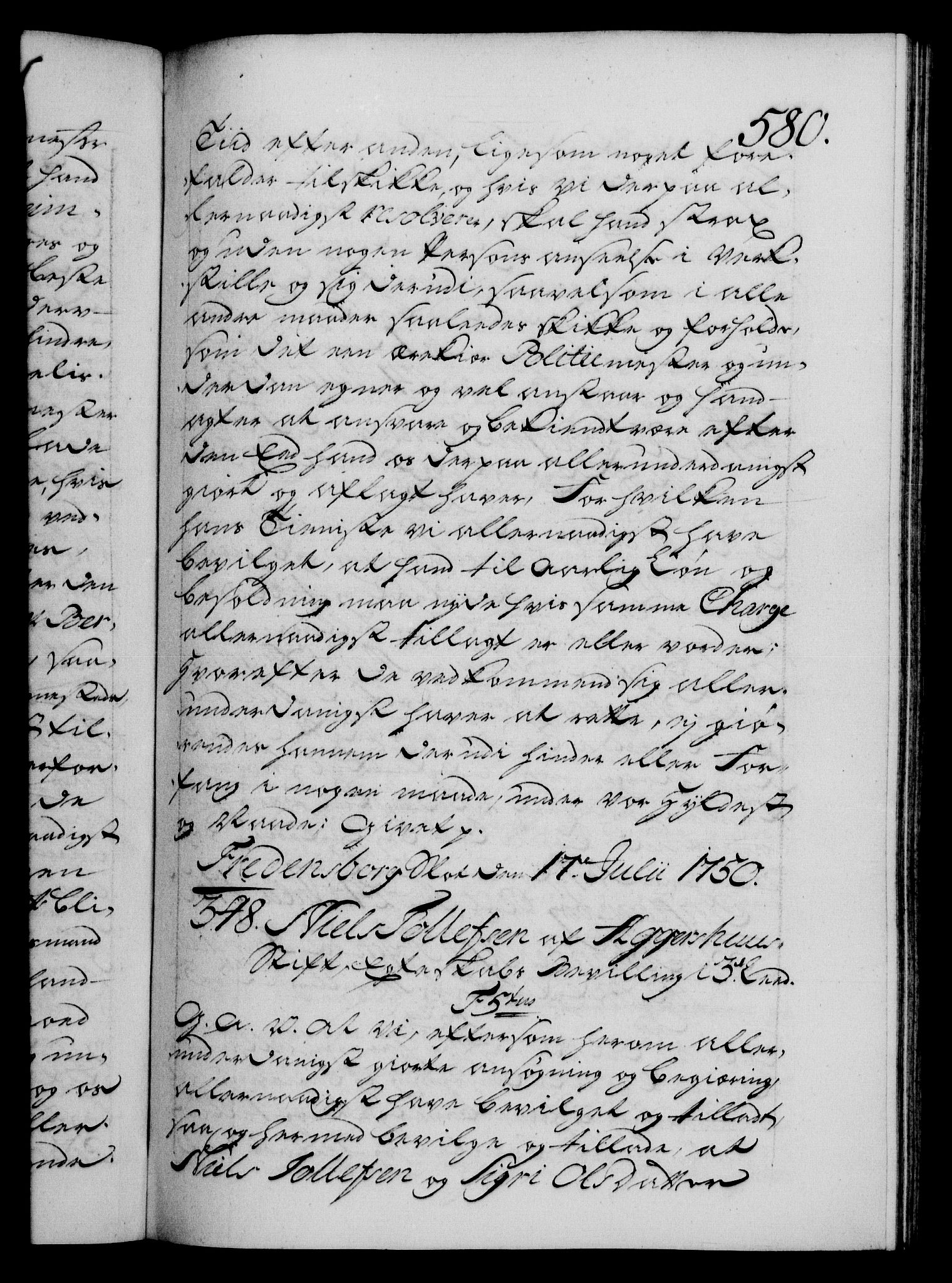 Danske Kanselli 1572-1799, RA/EA-3023/F/Fc/Fca/Fcaa/L0036: Norske registre, 1749-1750, s. 580a