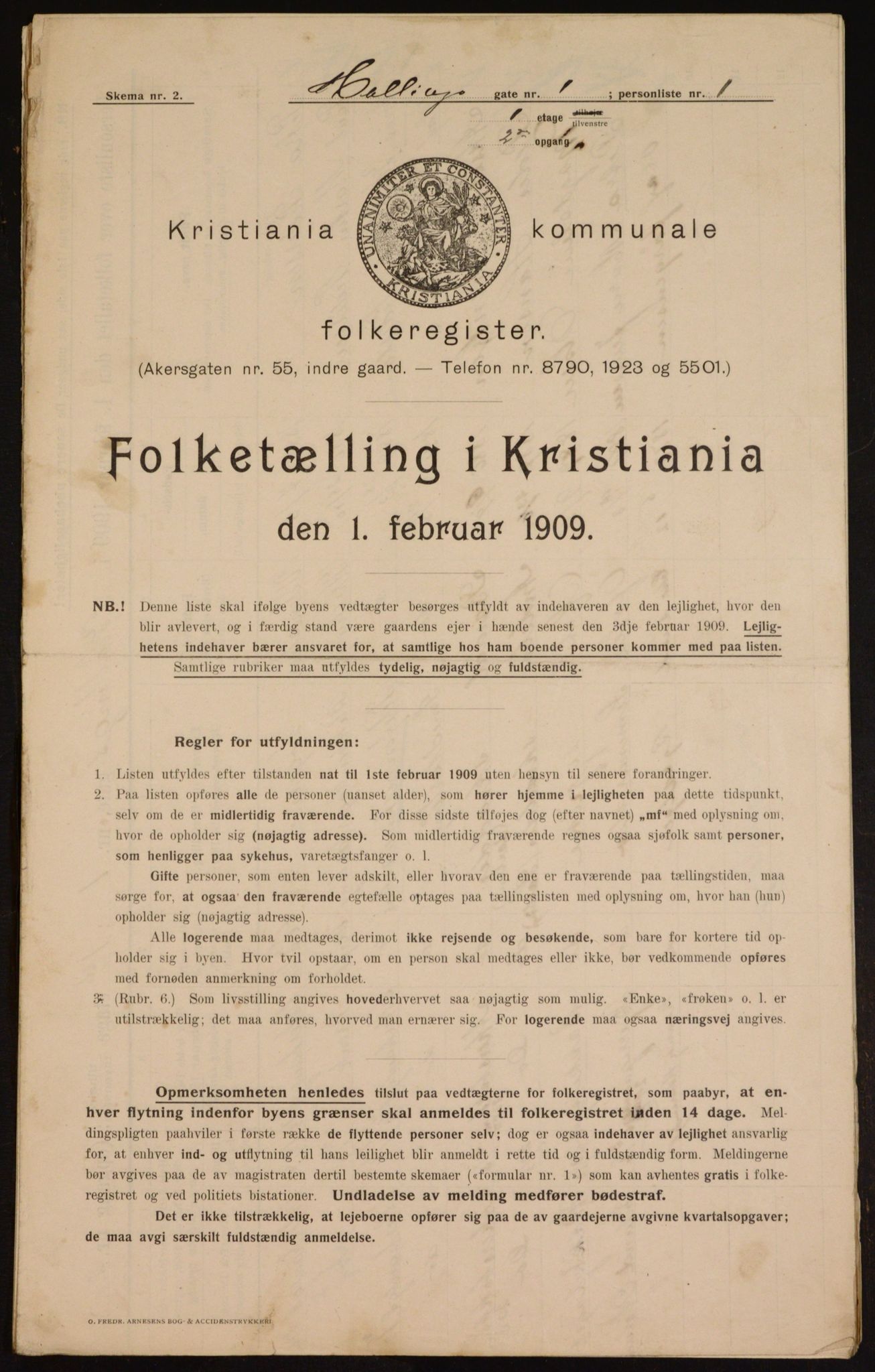 OBA, Kommunal folketelling 1.2.1909 for Kristiania kjøpstad, 1909, s. 30893