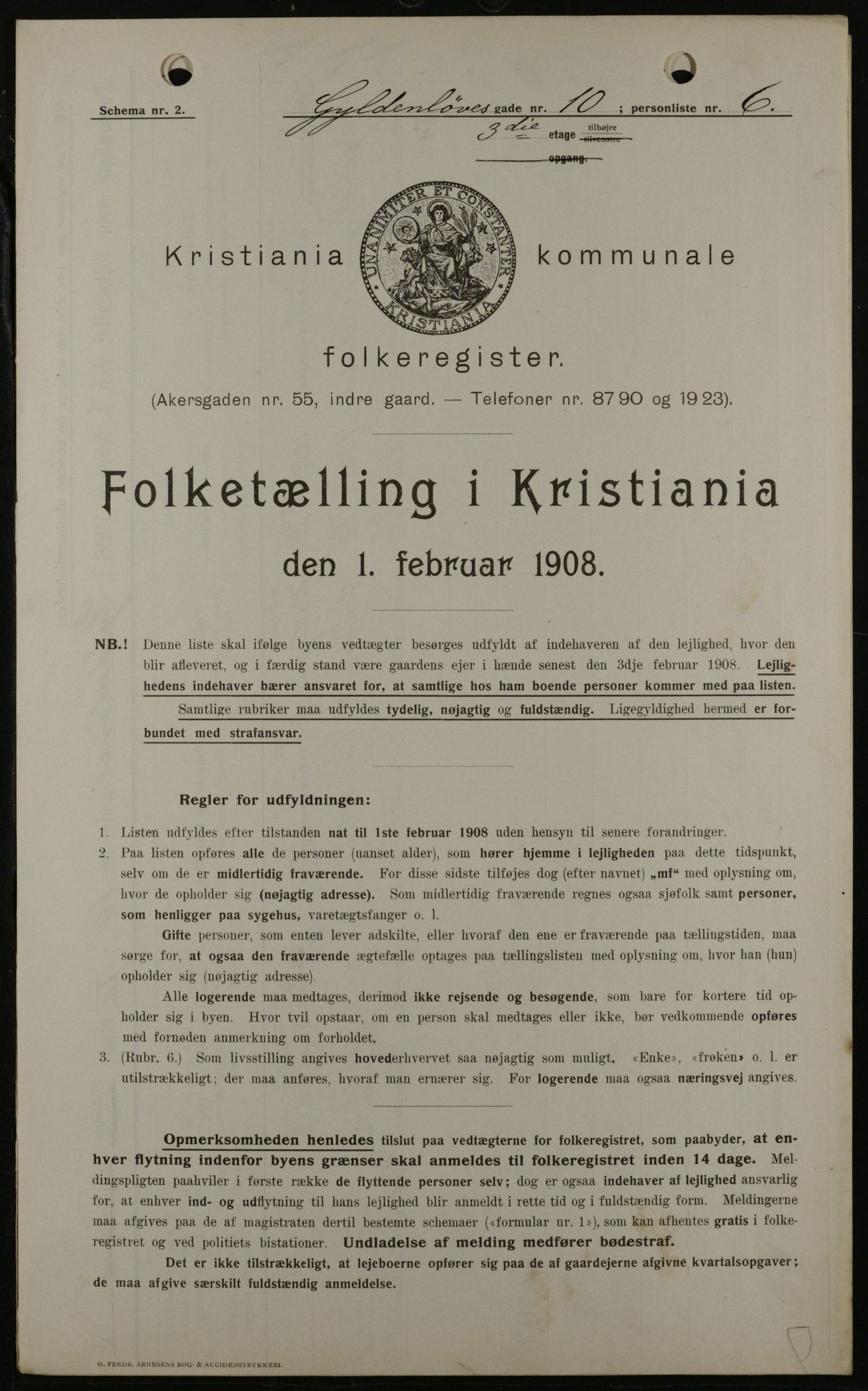 OBA, Kommunal folketelling 1.2.1908 for Kristiania kjøpstad, 1908, s. 29419