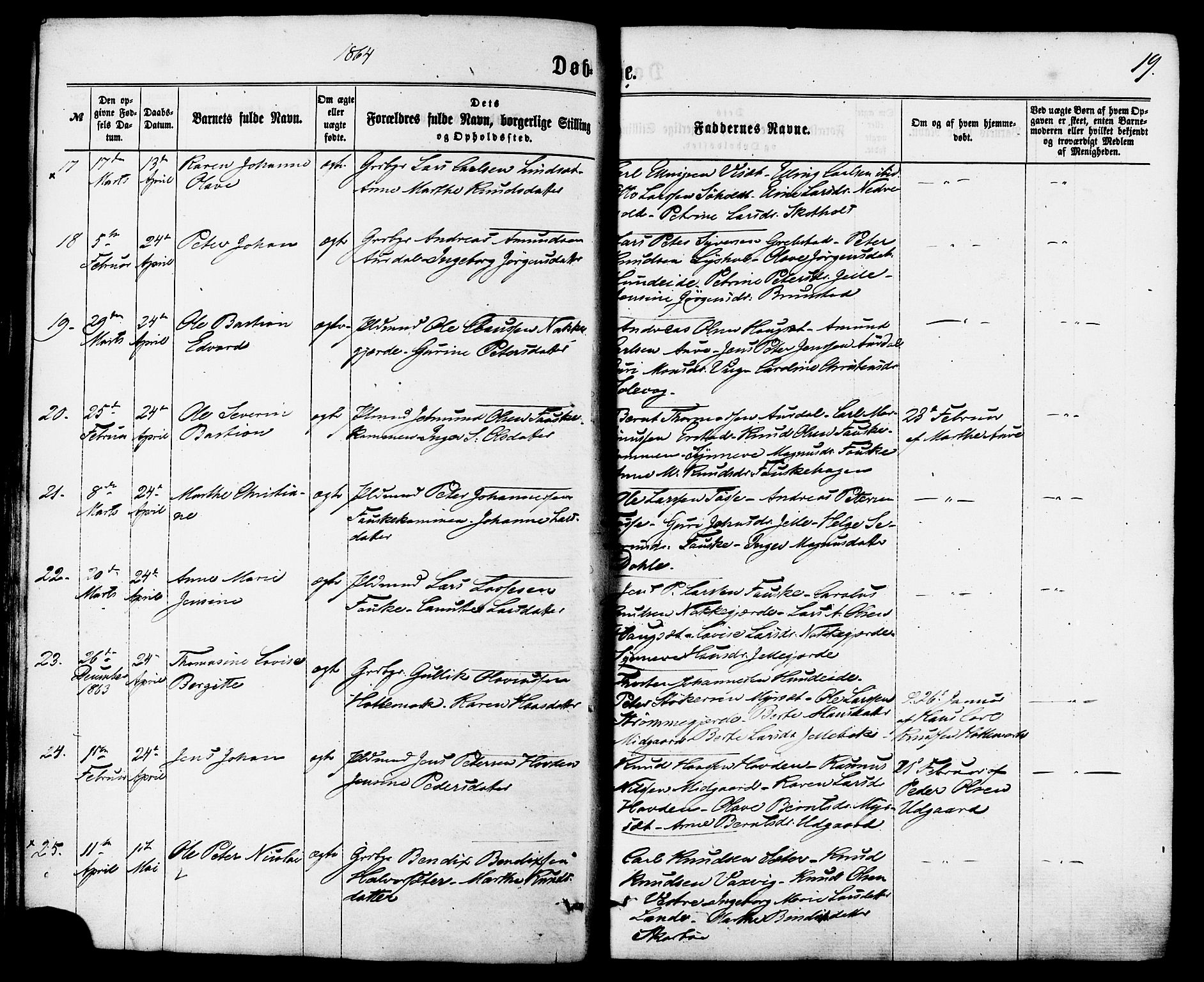 Ministerialprotokoller, klokkerbøker og fødselsregistre - Møre og Romsdal, AV/SAT-A-1454/522/L0314: Ministerialbok nr. 522A09, 1863-1877, s. 19