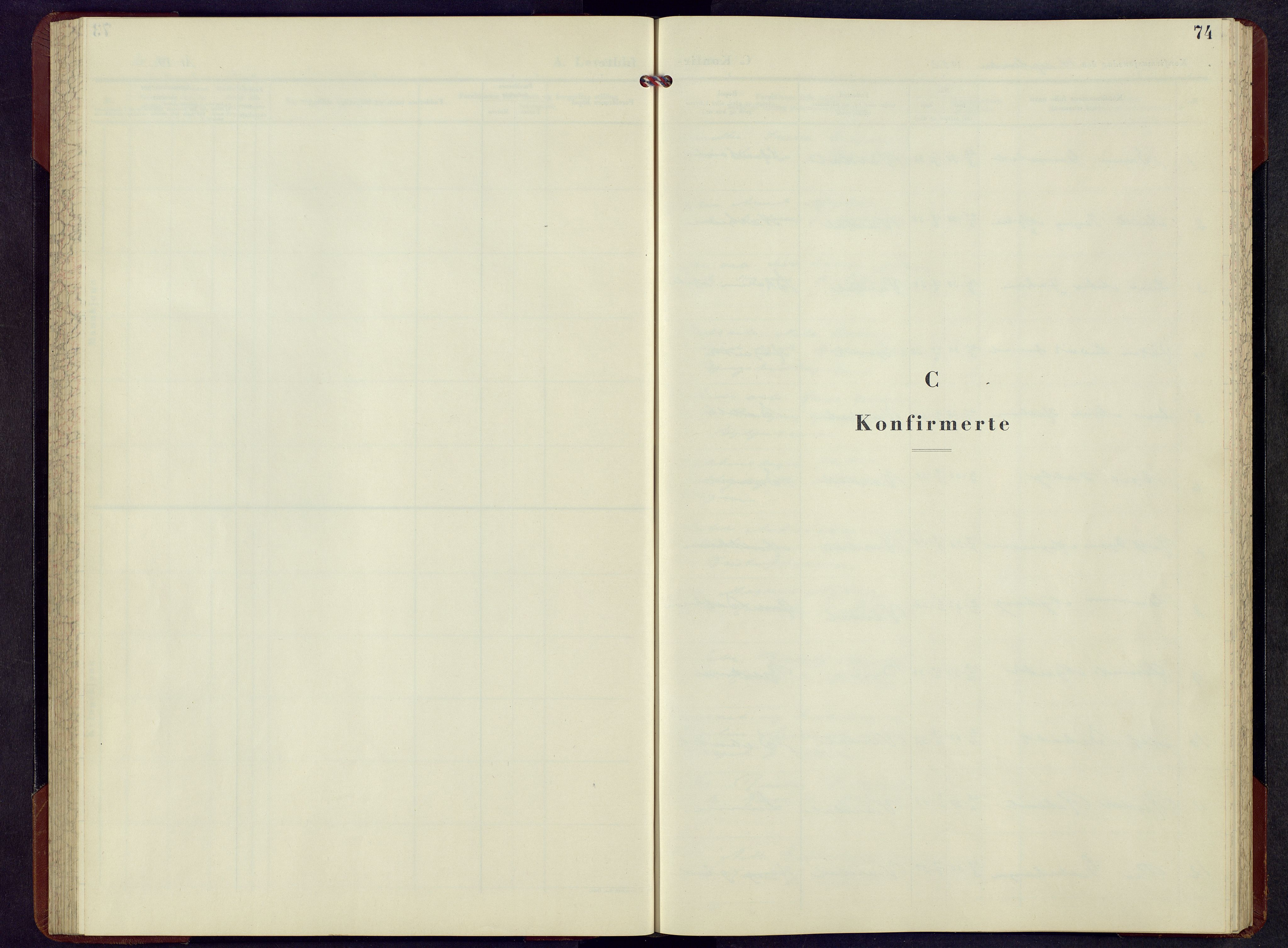 Vardal prestekontor, SAH/PREST-100/H/Ha/Hab/L0021: Klokkerbok nr. 21, 1952-1966, s. 74