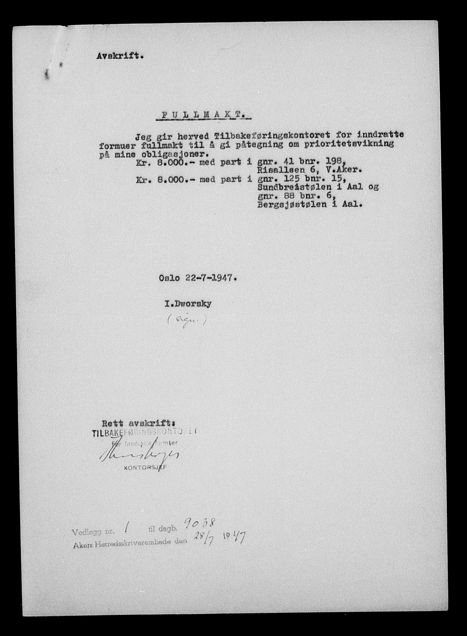 Justisdepartementet, Tilbakeføringskontoret for inndratte formuer, AV/RA-S-1564/H/Hc/Hcc/L0931: --, 1945-1947, s. 408