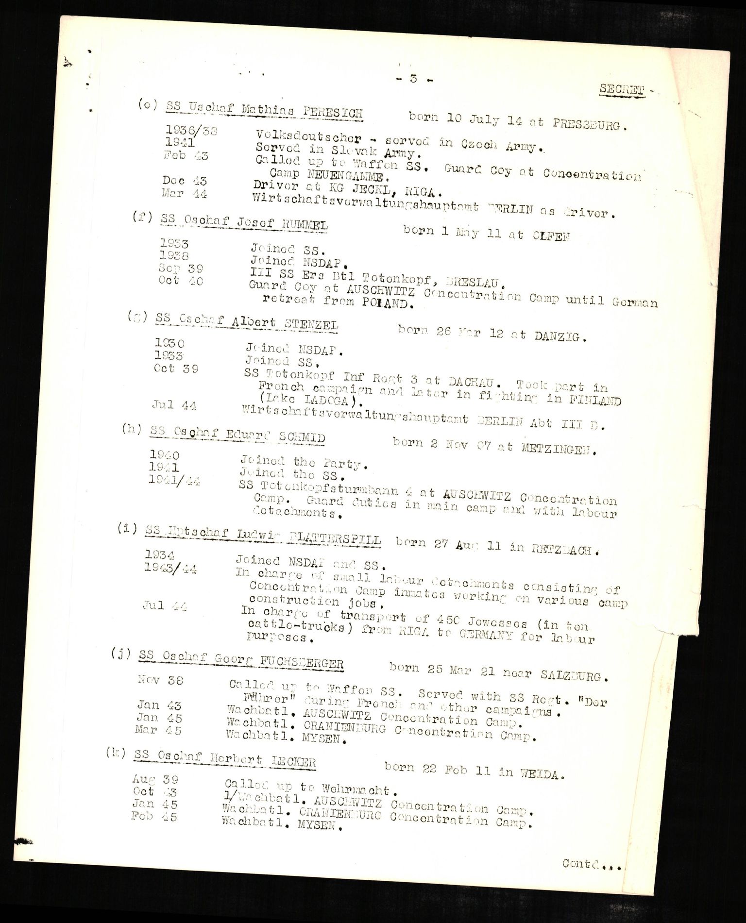 Forsvaret, Forsvarets overkommando II, AV/RA-RAFA-3915/D/Db/L0005: CI Questionaires. Tyske okkupasjonsstyrker i Norge. Tyskere., 1945-1946, s. 301