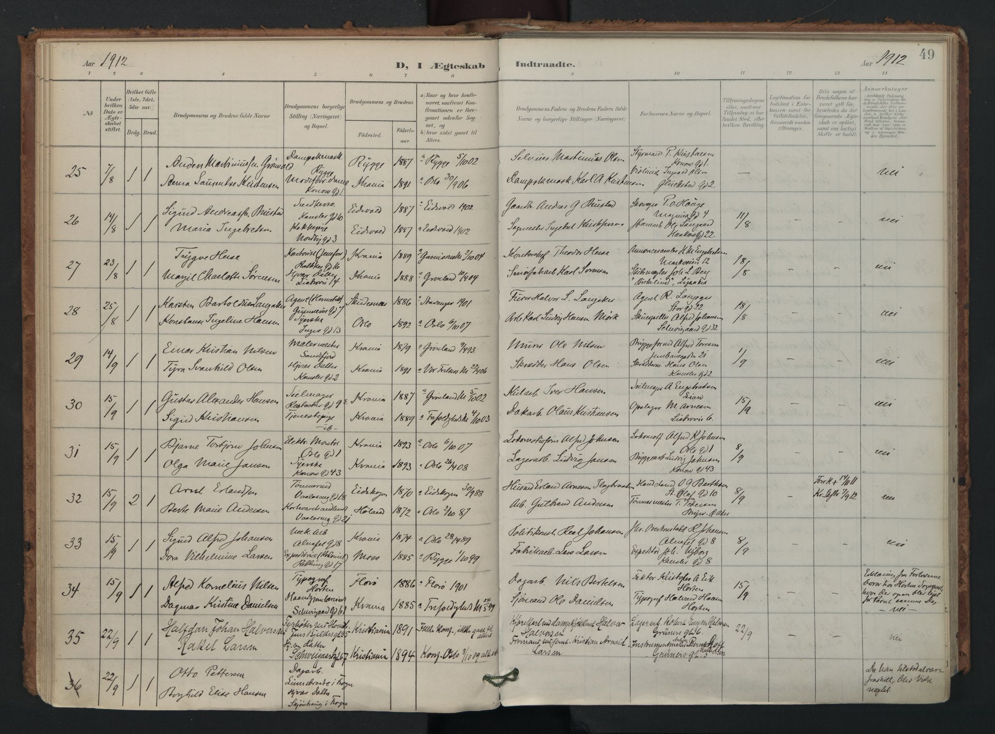 Gamlebyen prestekontor Kirkebøker, AV/SAO-A-10884/F/Fa/L0011: Ministerialbok nr. 11, 1901-1939, s. 49