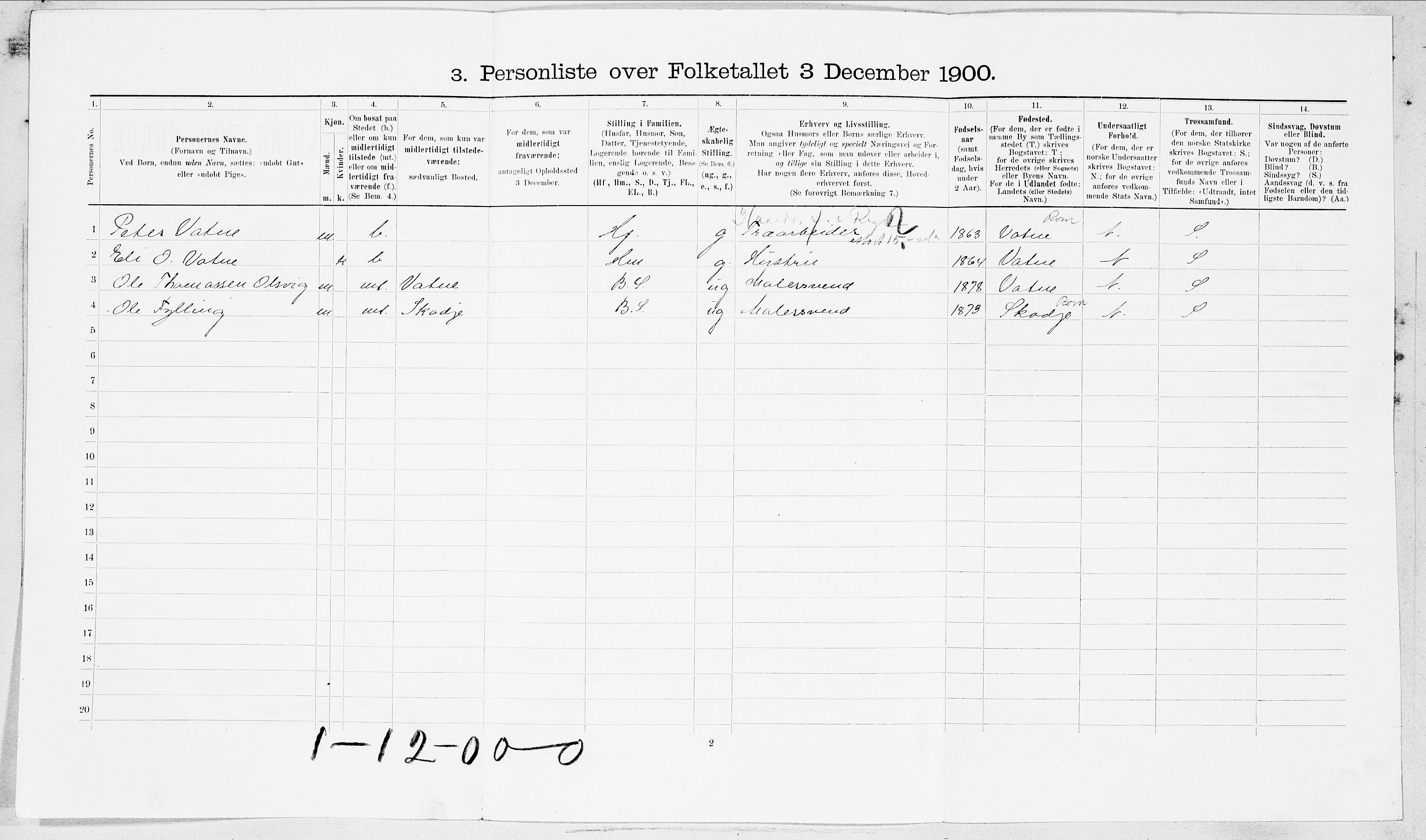 SAT, Folketelling 1900 for 1501 Ålesund kjøpstad, 1900, s. 3275