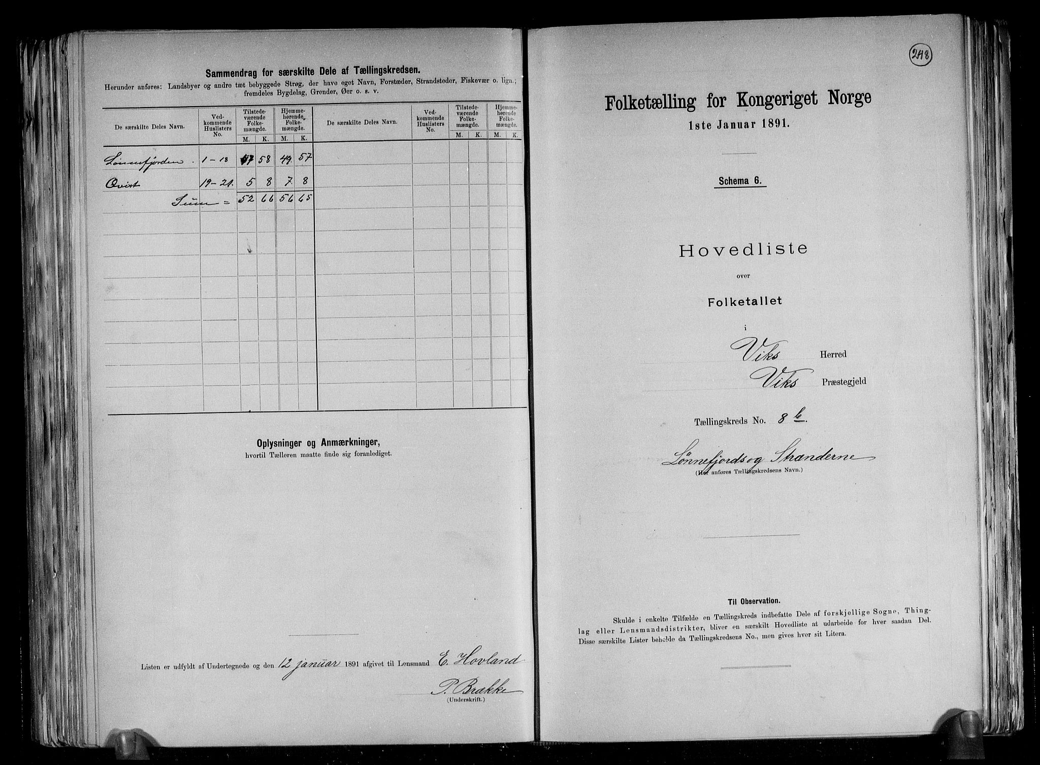 RA, Folketelling 1891 for 1417 Vik herred, 1891, s. 23