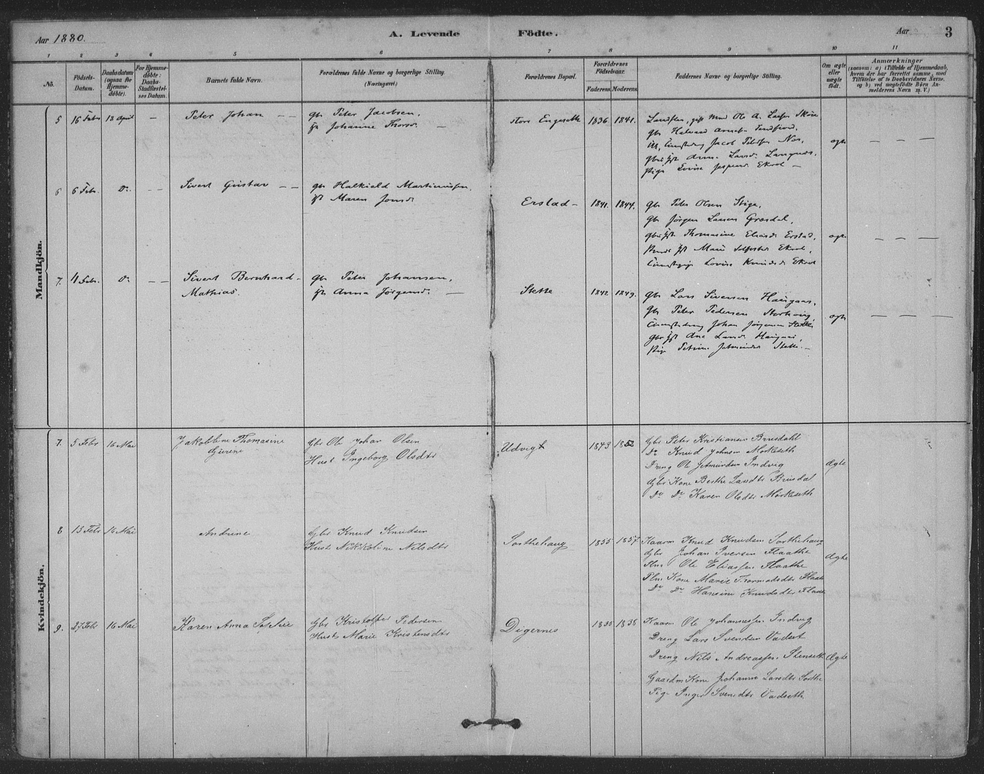 Ministerialprotokoller, klokkerbøker og fødselsregistre - Møre og Romsdal, AV/SAT-A-1454/524/L0356: Ministerialbok nr. 524A08, 1880-1899, s. 3